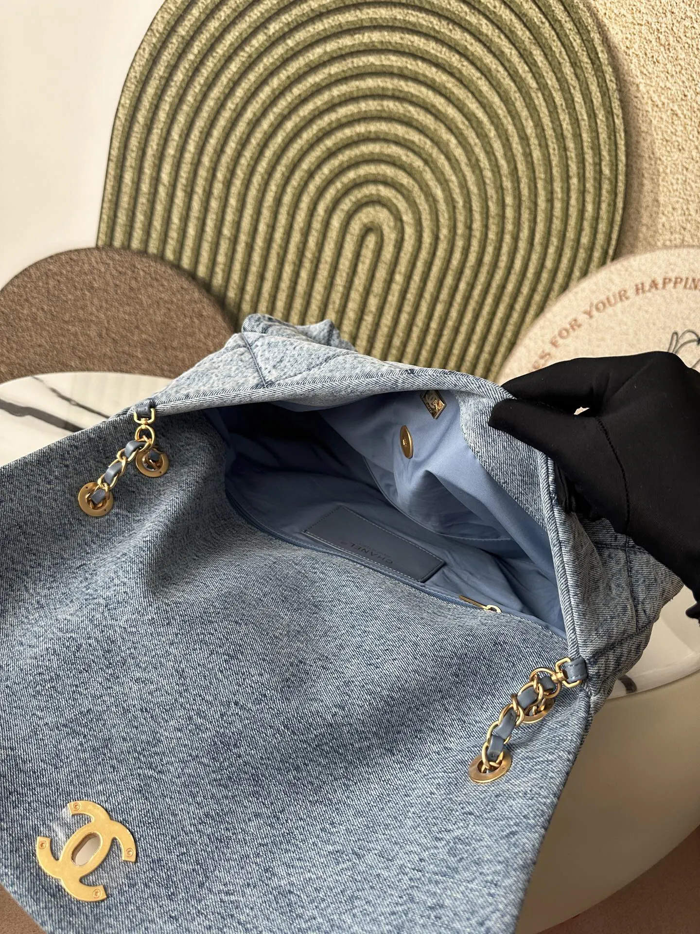 CHANEL 金色 牛仔 鏈條包 精致鏈條款(數字9) CHANEL 金色 牛仔 鏈條包 精致鏈條款(數字9)