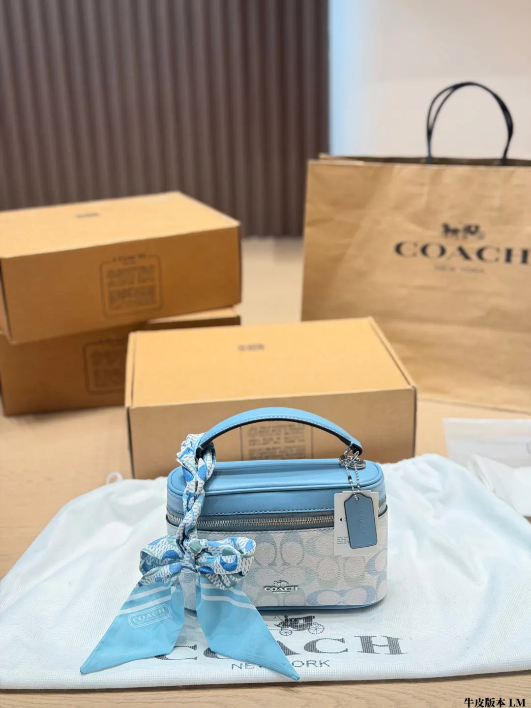 Coach 棕色 老花 牛皮 鏈條包 精致鏈條款