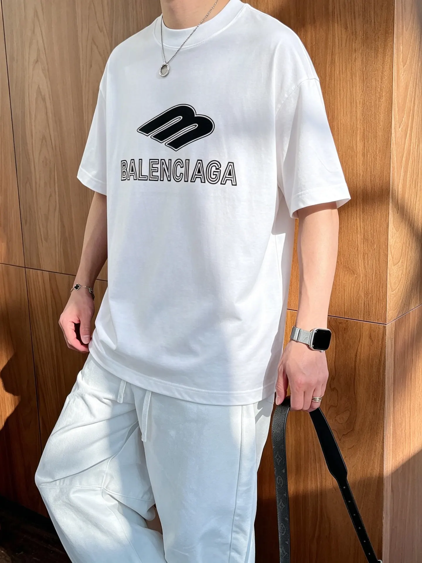Balenciaga 黑白 純棉 Logo 短袖T恤(數字10)