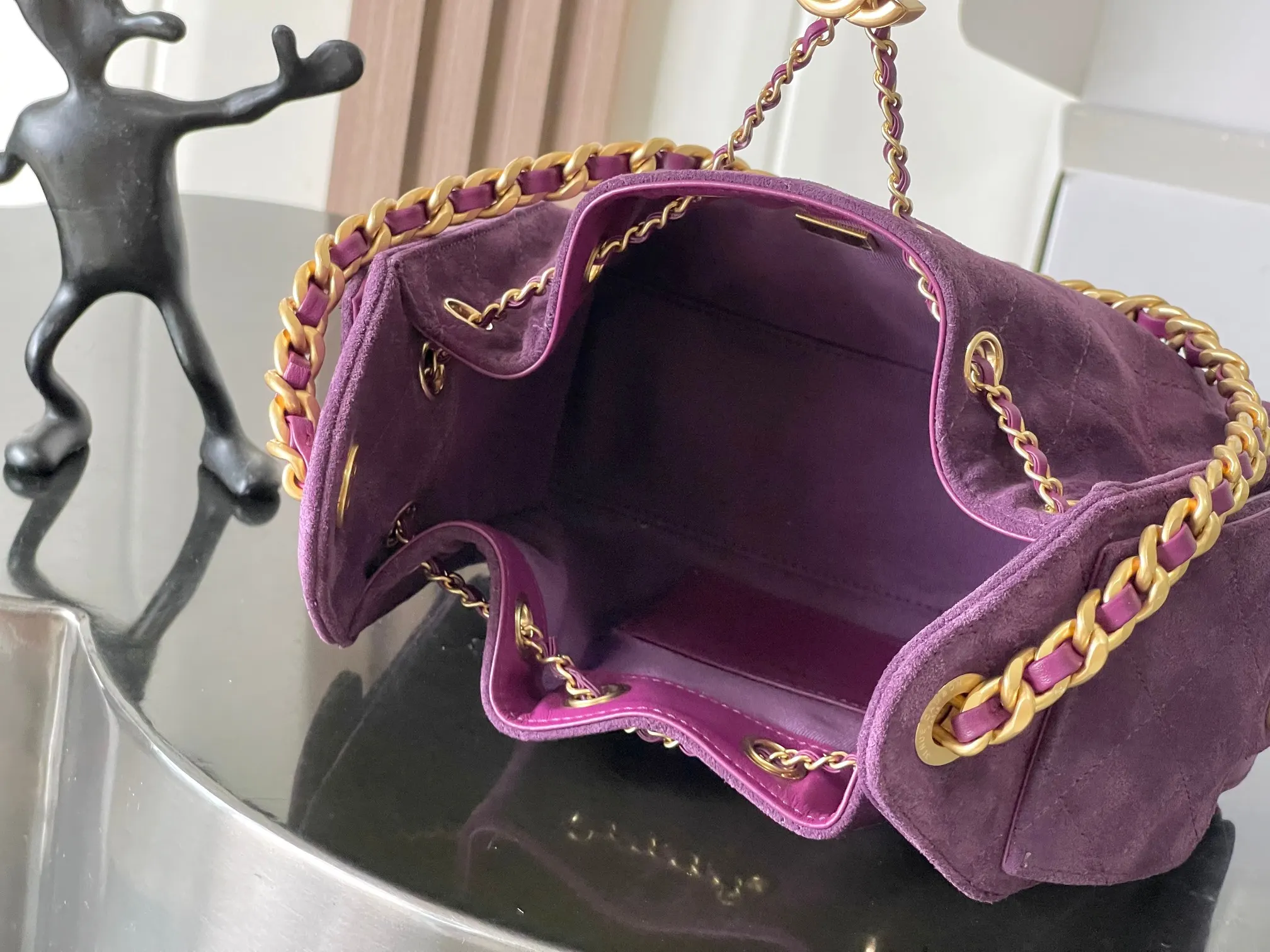 Chanel 紫色牛皮Hobo腋下包 单肩