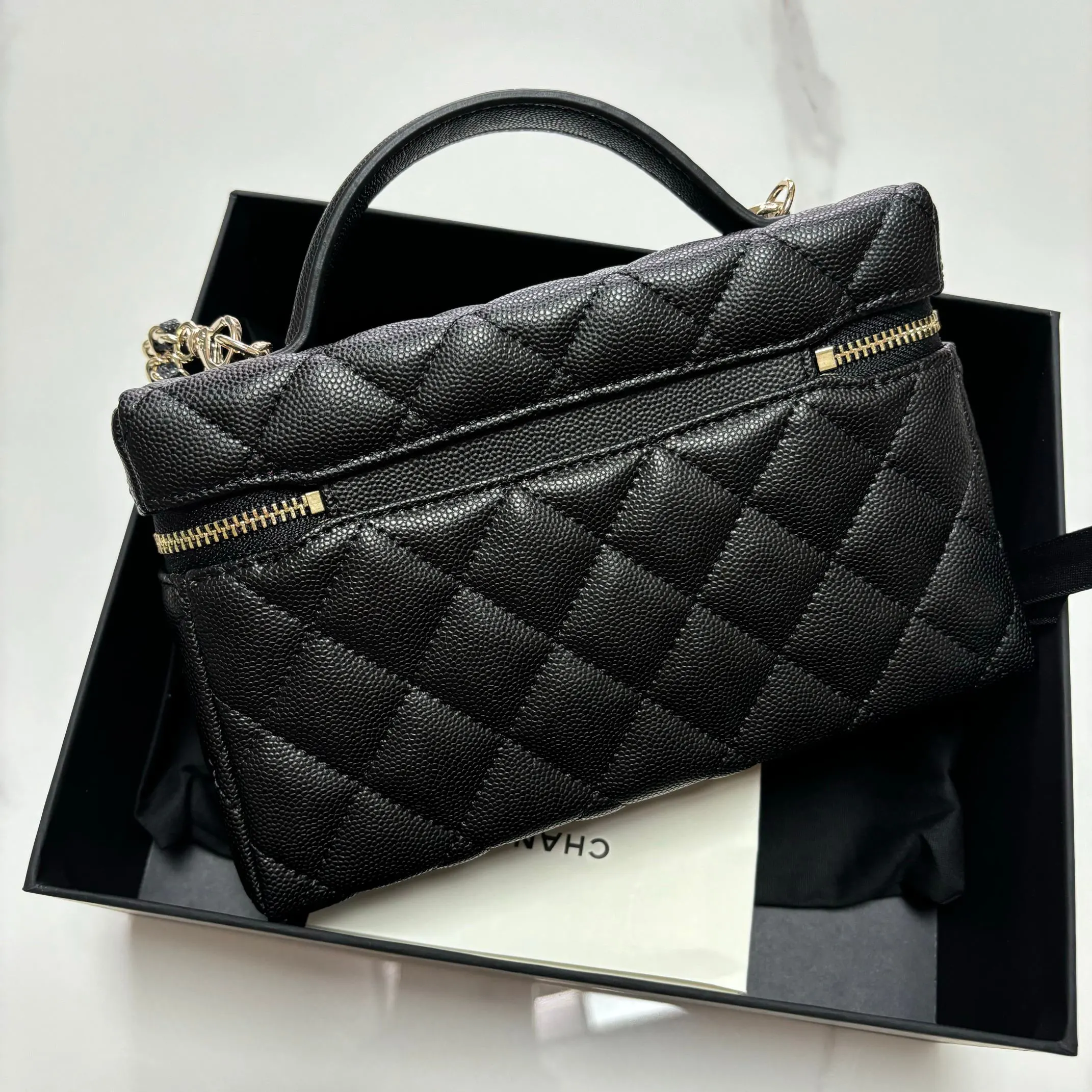 CHANEL 牛皮 品牌 球纹牛皮 五金 质量 化妆包 便携收纳款