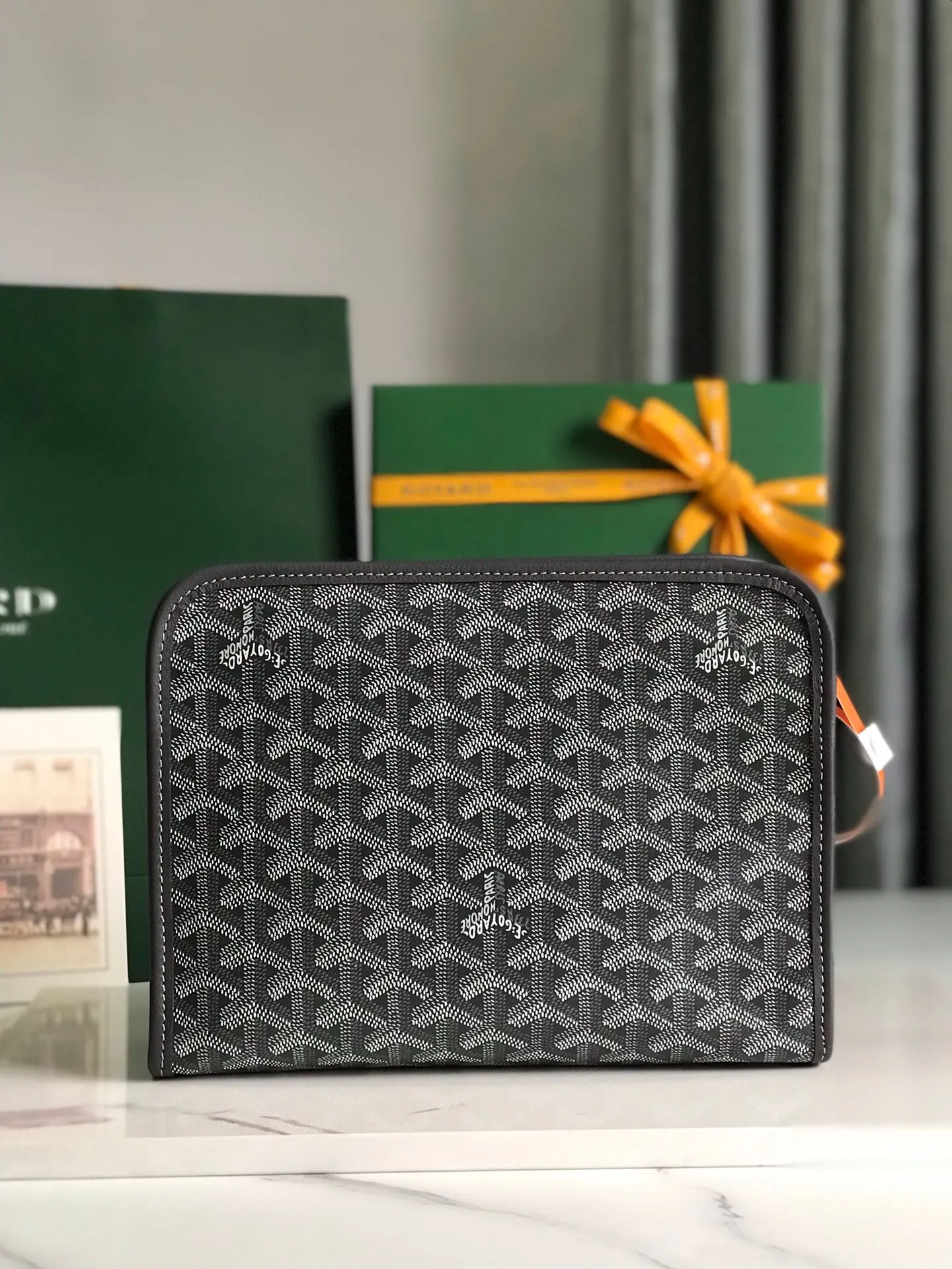 Goyard 黄色 牛皮 手拿包 精致手拿款