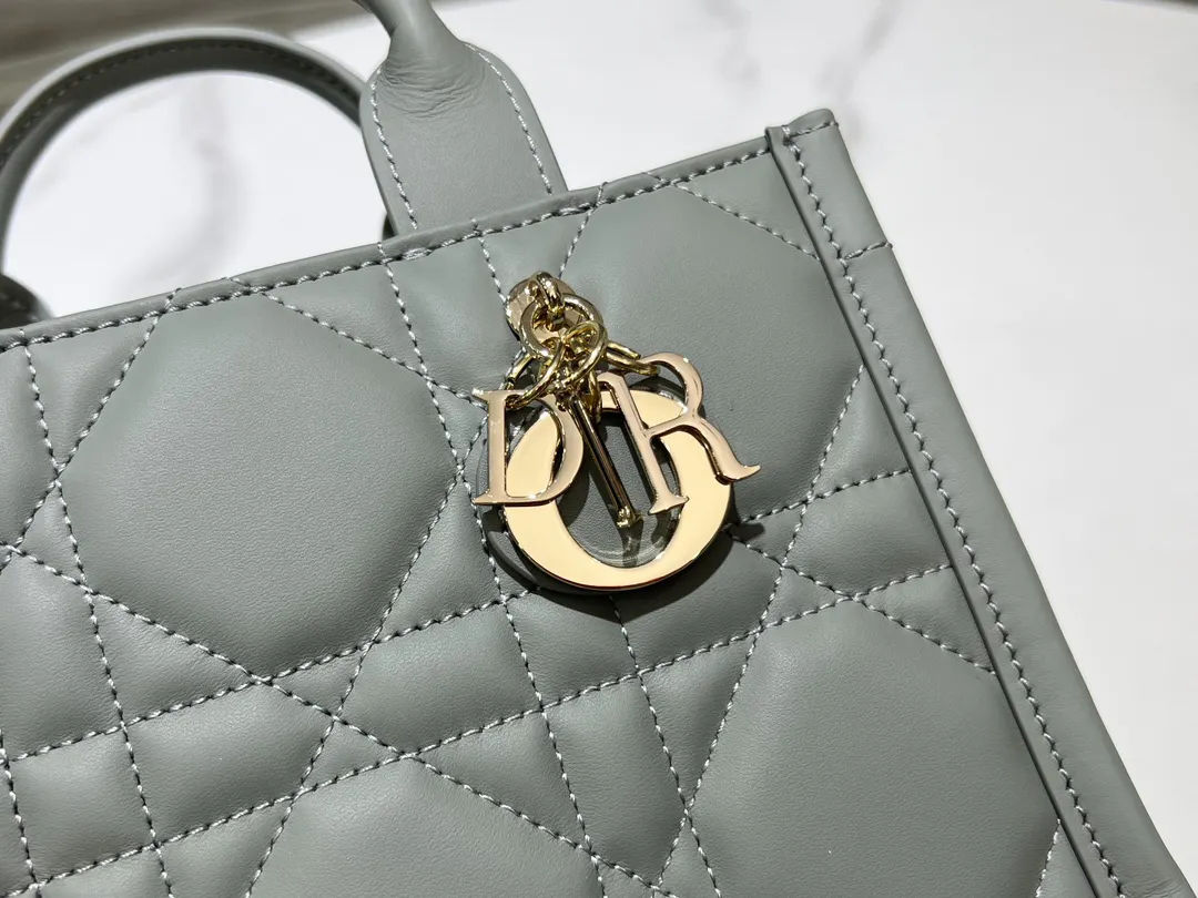 Dior Book Tote Gray Leather Tote Bag