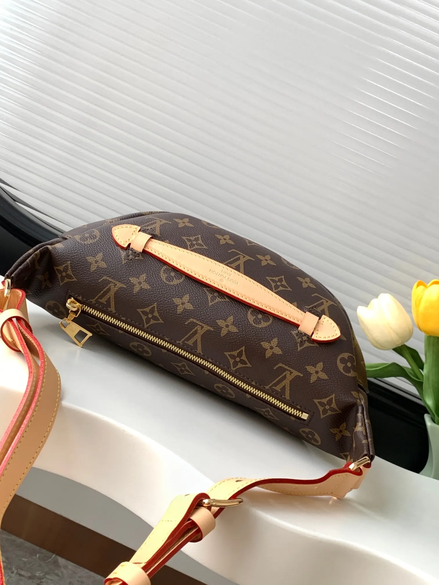 Louis Vuitton Gold Belt Bag Casual Leather