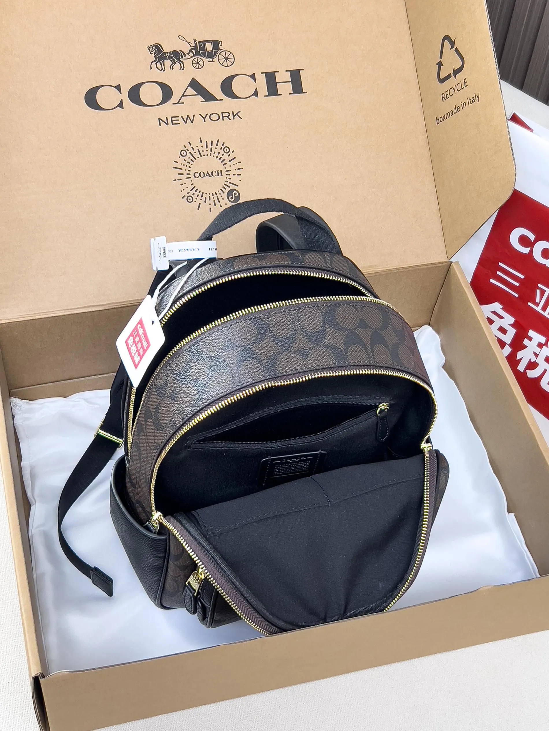 Coach 图片 中号女士背包 PVC 皮双 雙肩包 实用雙肩款