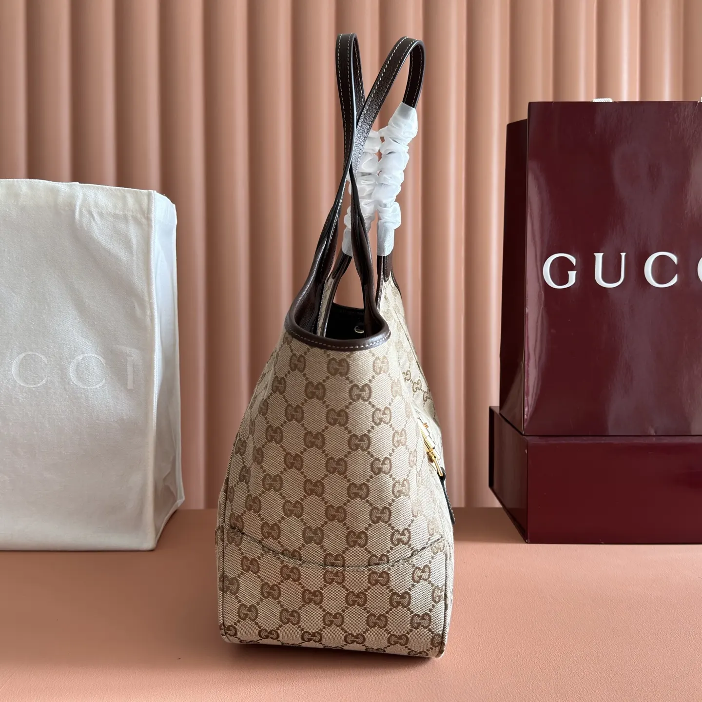 Brown Gold Tote Bag Canvas