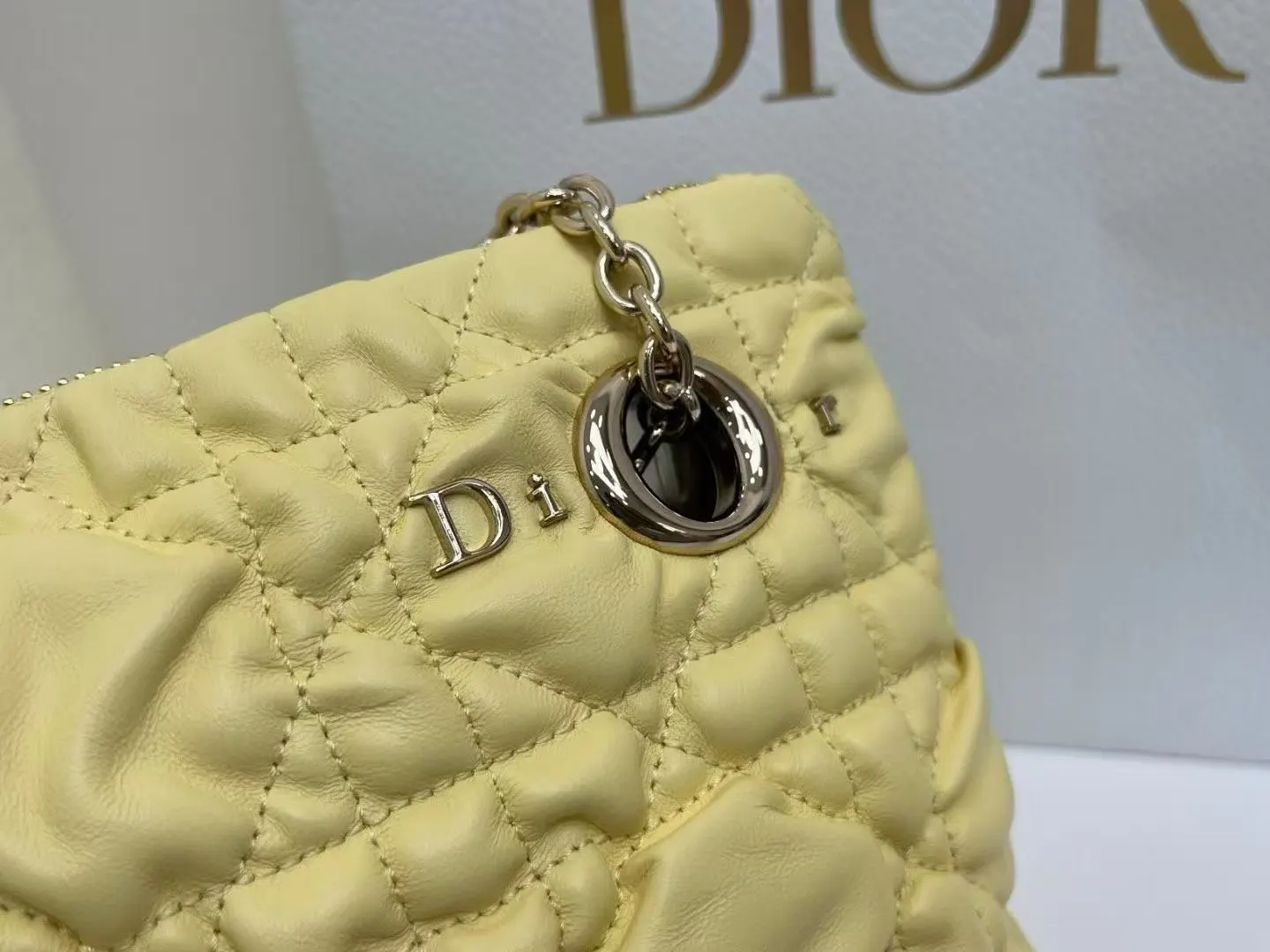 Dior 突显饰以蓬蓬超大藤格纹的新材质 为經典图案注入立体风 鏈條包 精致鏈條款