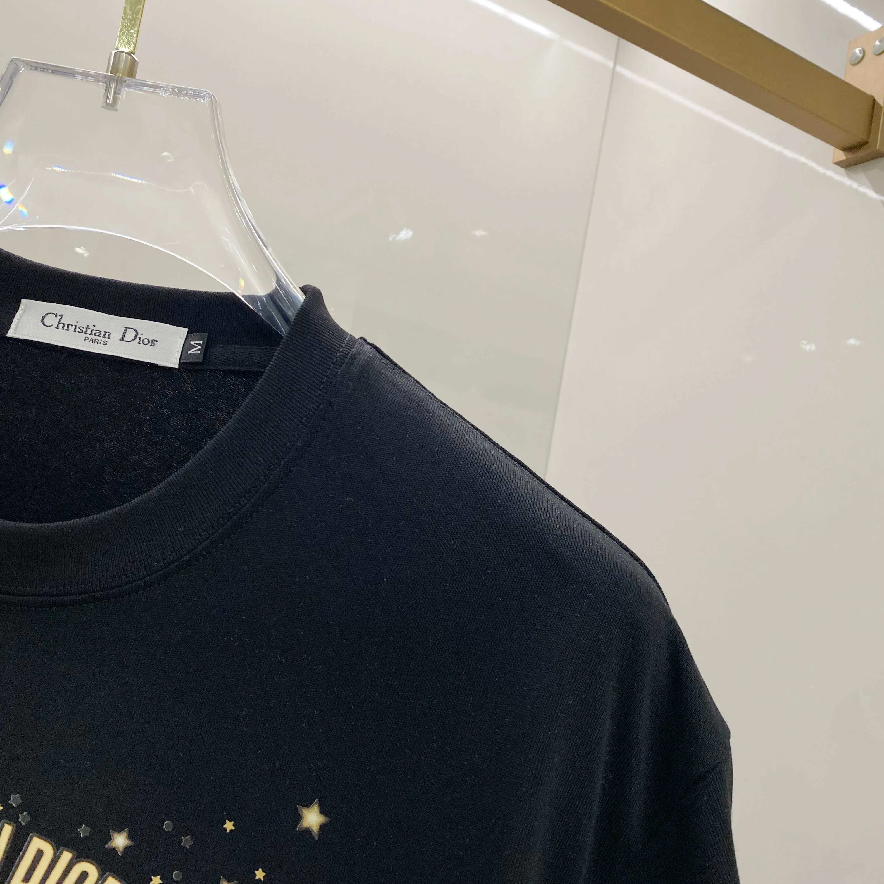 Dior 深蓝色印花短袖T恤 休闲款