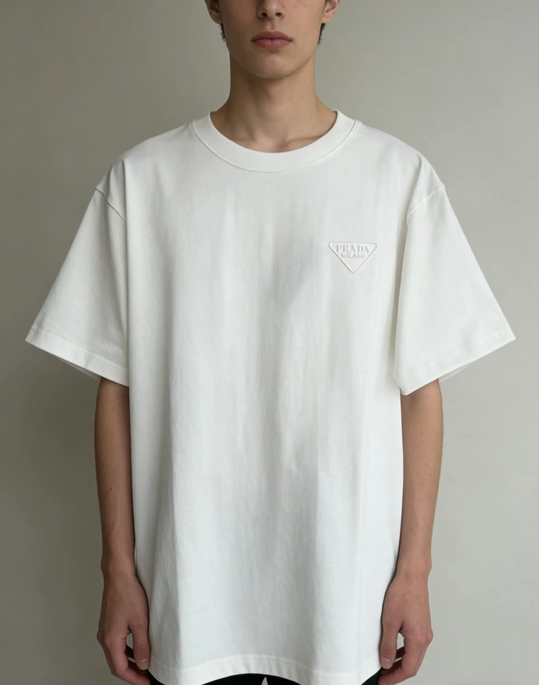 Prada T-Shirt Cotton Triangle Logo