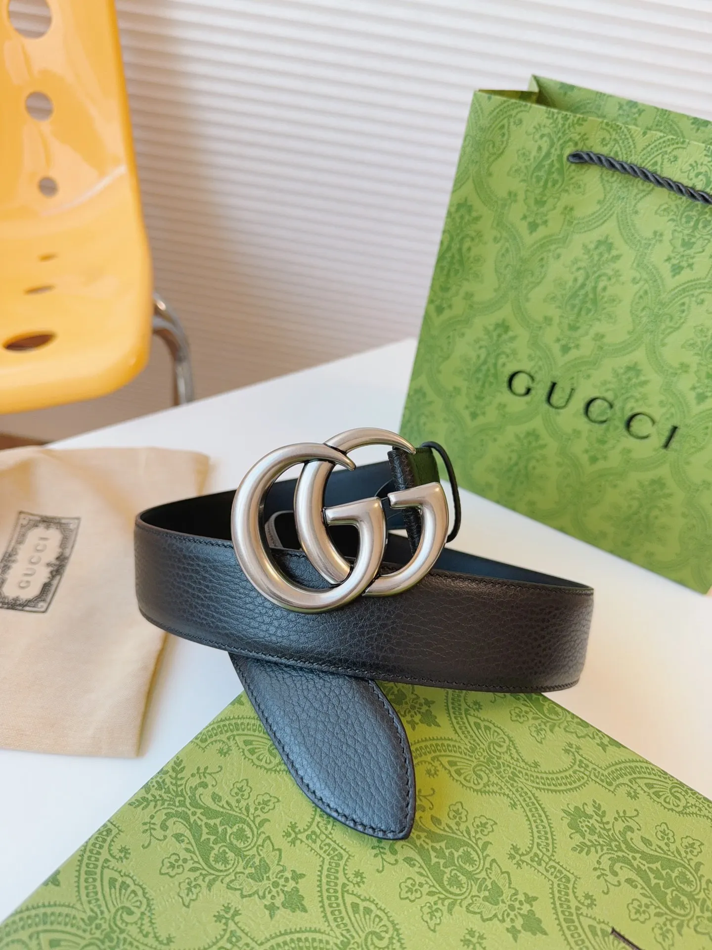 Gucci Marmont Double G Buckle Cowhide Sided Belt Image 5 Gucci Marmont Double G Buckle Cowhide Sided Belt Image 5