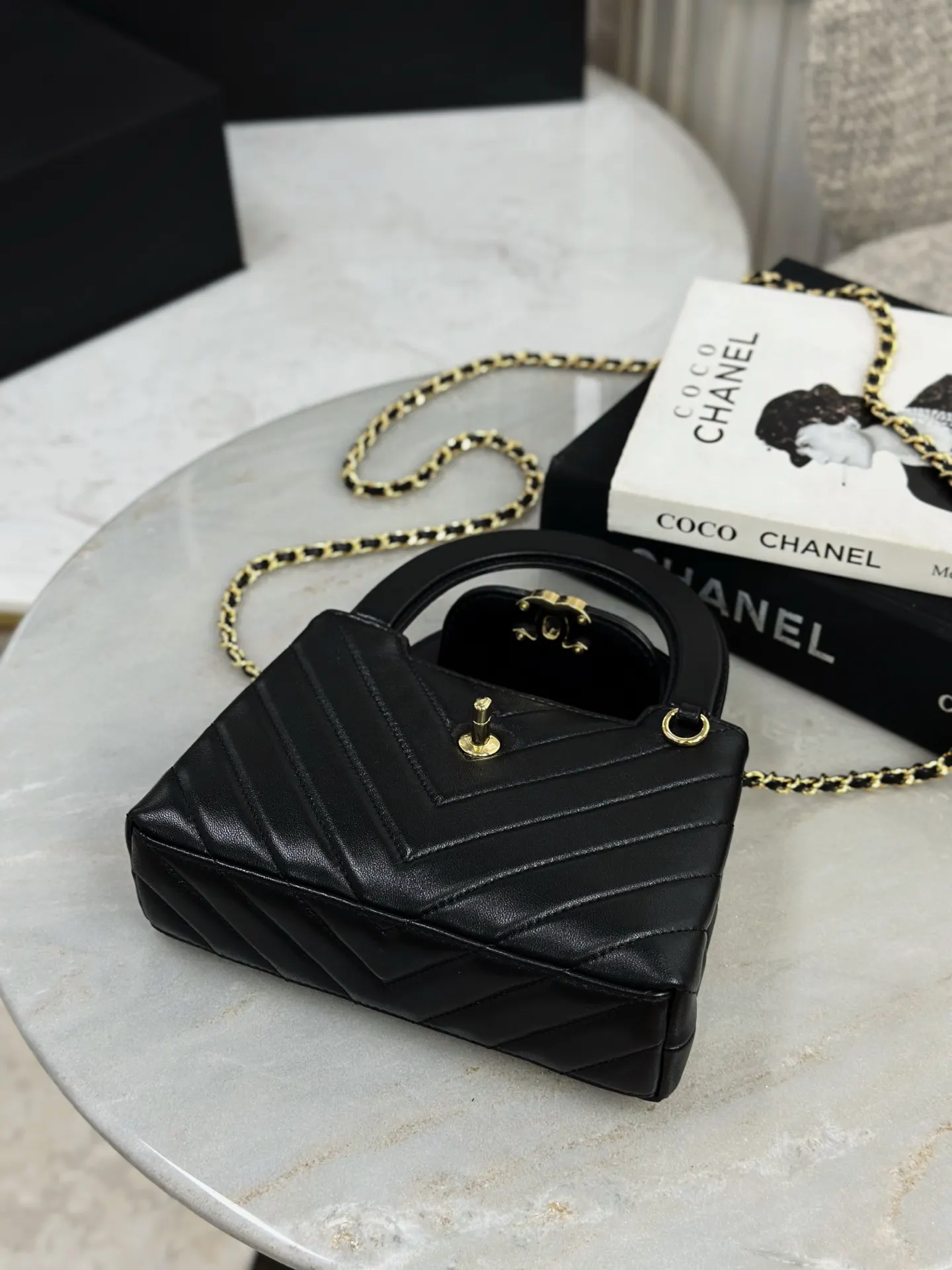 Chanel 羊皮Kelly手柄包 手提斜挎 手提包