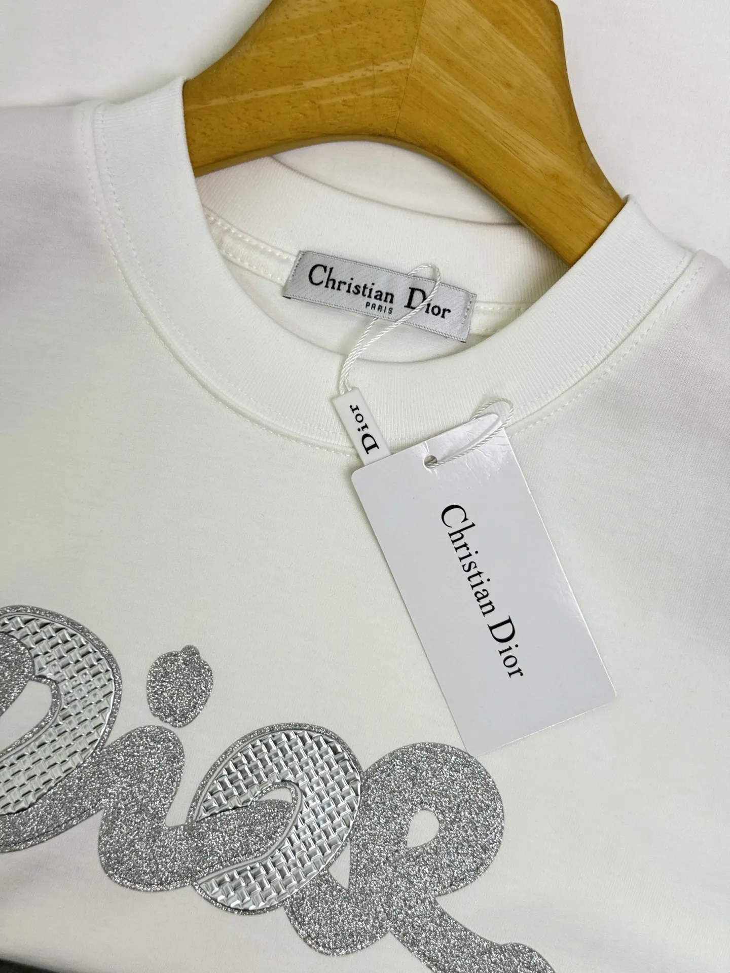 Dior 白色手写字母短袖T恤 实拍休闲