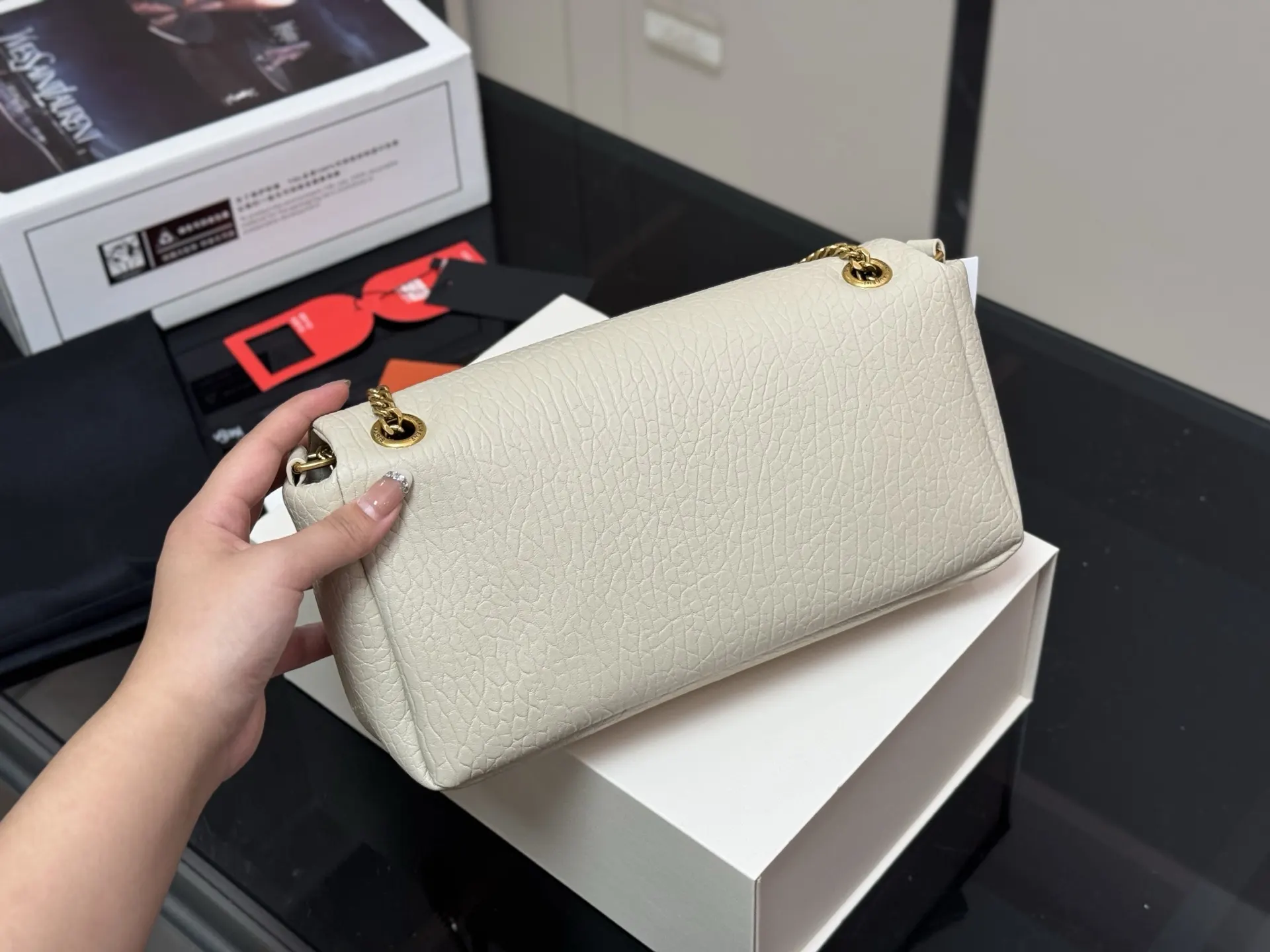 YSL 羊皮 太STALY 腋下包 复古腋下背款
