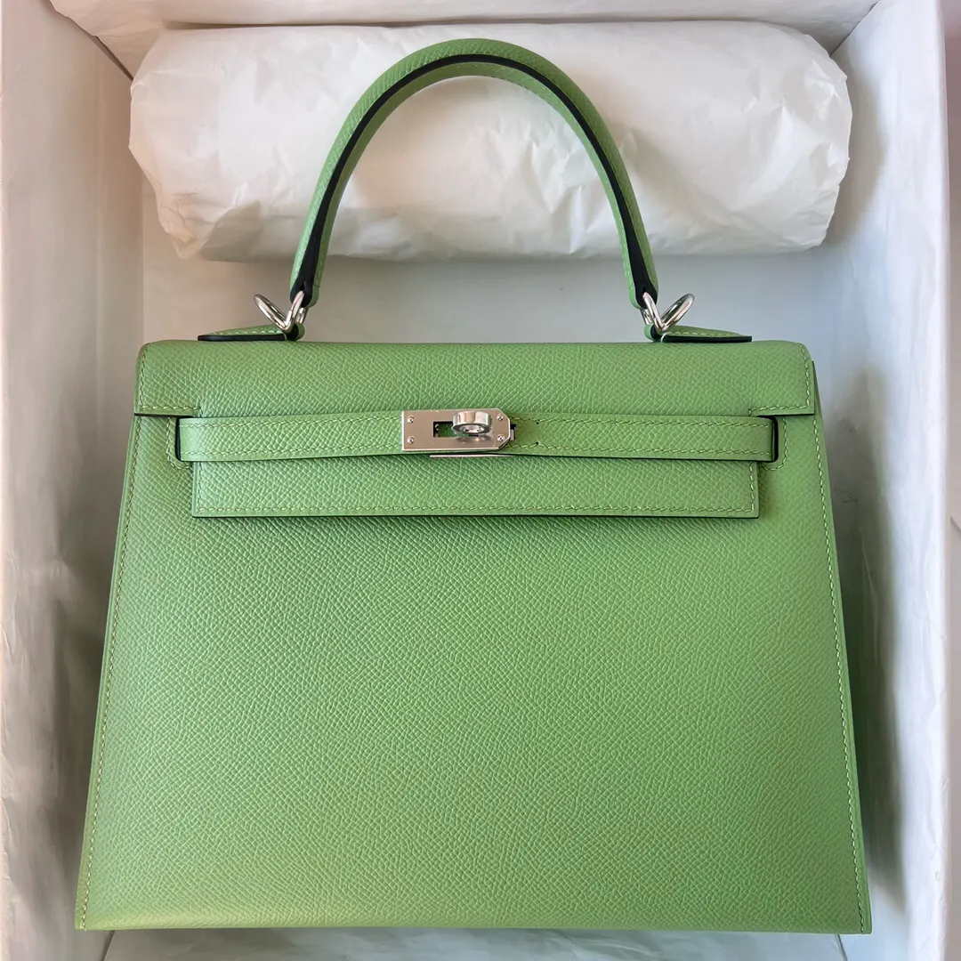 Hermès Kelly 牛油果绿 Epsom掌纹牛皮 手提包 25cm
