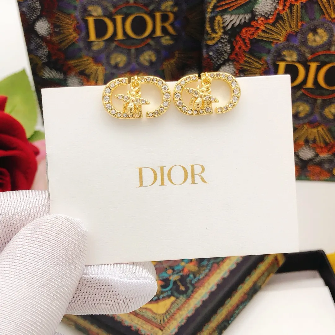 Dior CD金色耳环 礼盒