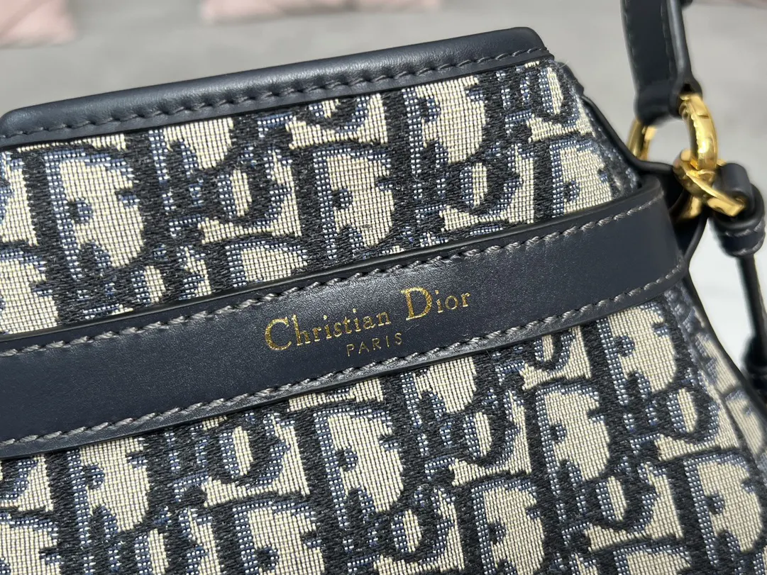 Dior Oblique老花牛皮水桶包 手提斜挎