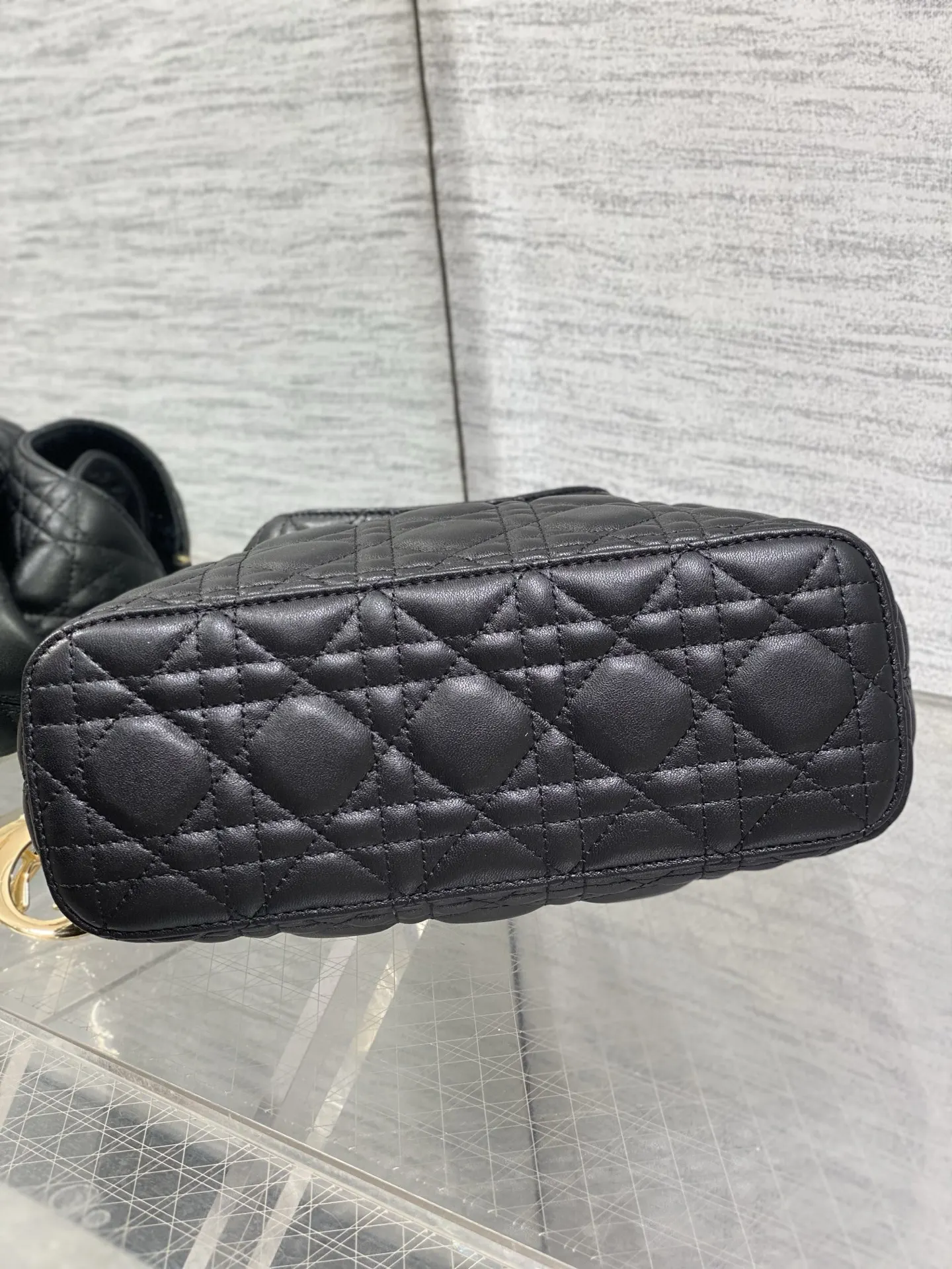 Dior 黑色羊皮包包 手提斜挎 手提包
