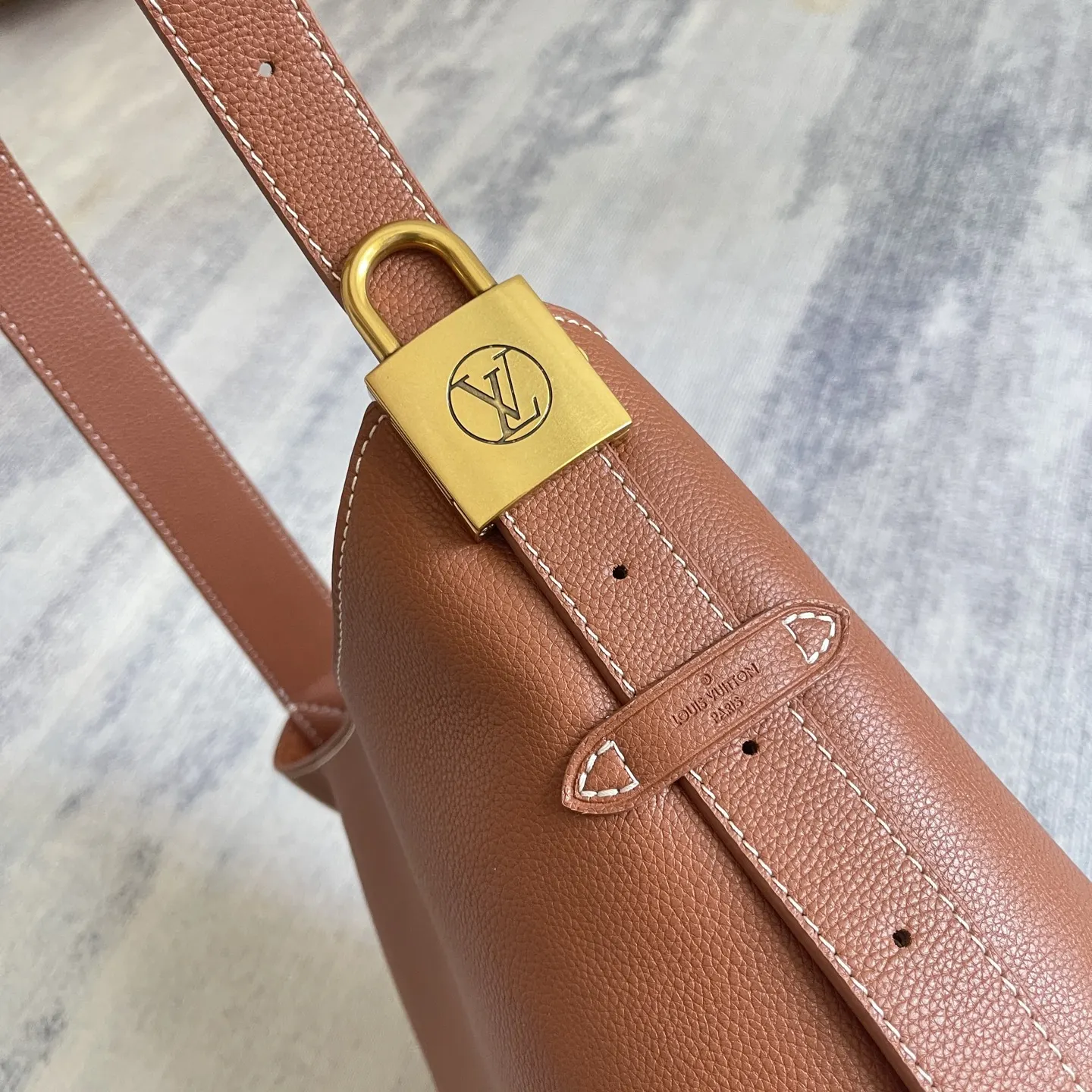 Gray Hobo Shoulder Bag Vintage Leather