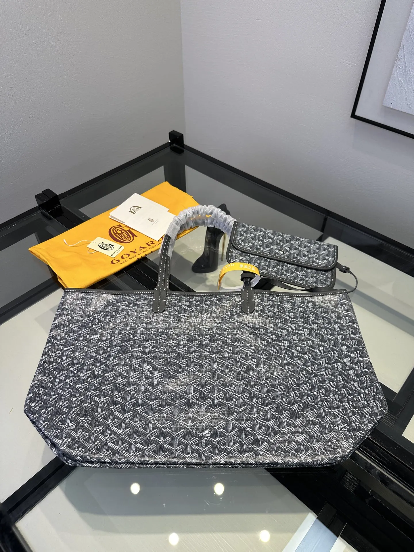 Goyard 灰色 戈雅 托特包购物袋 灰色 中号尺寸 大小 大容量托特款