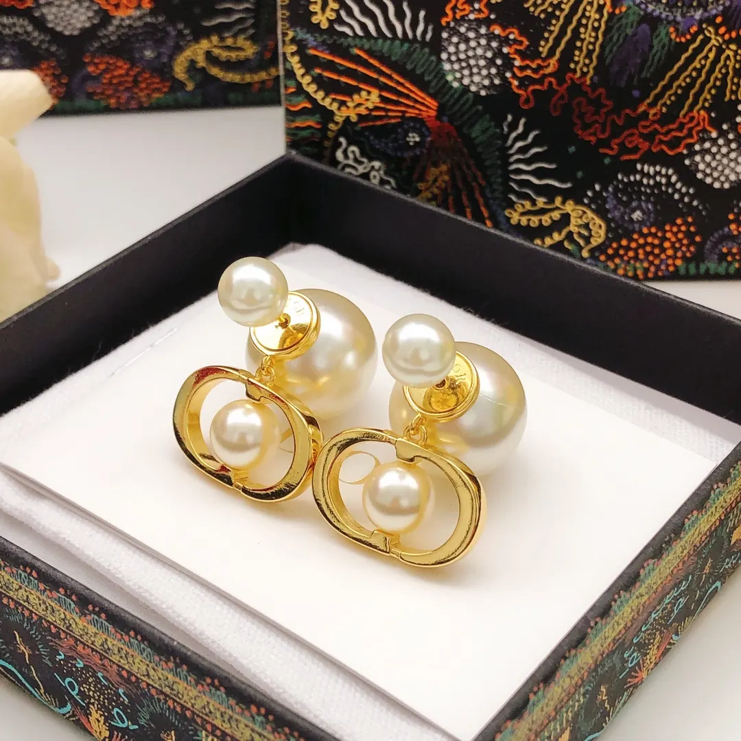 Dior Pearl Earrings Gold