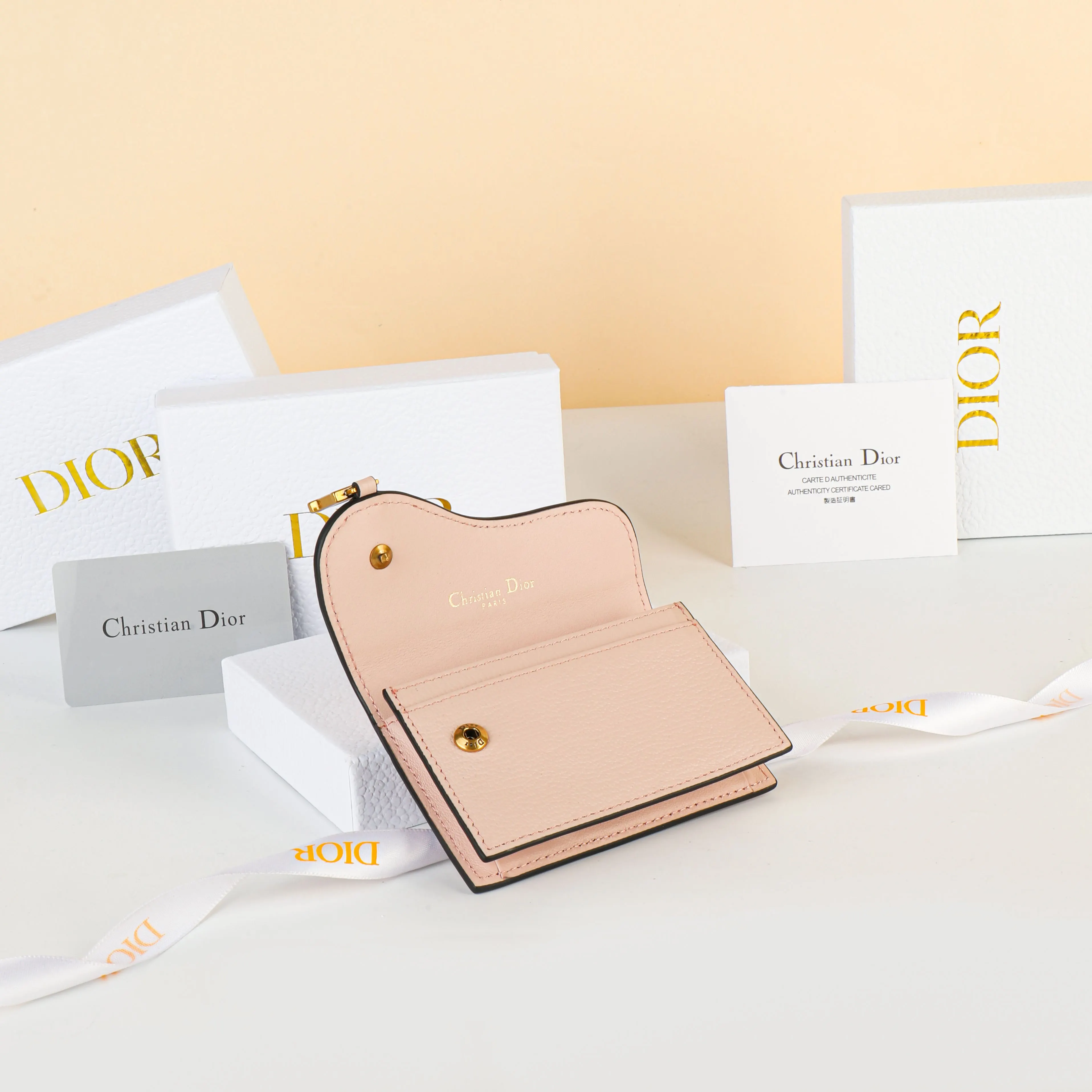 Dior Saddle 粉色 皮革 钱包