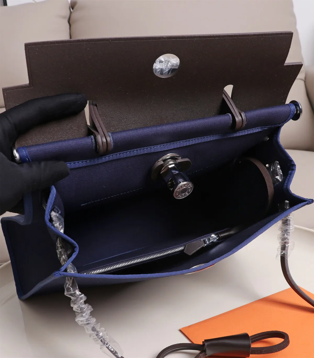 Hermès Kelly 红色 帆布拼皮 双肩包 31cm 休闲通勤