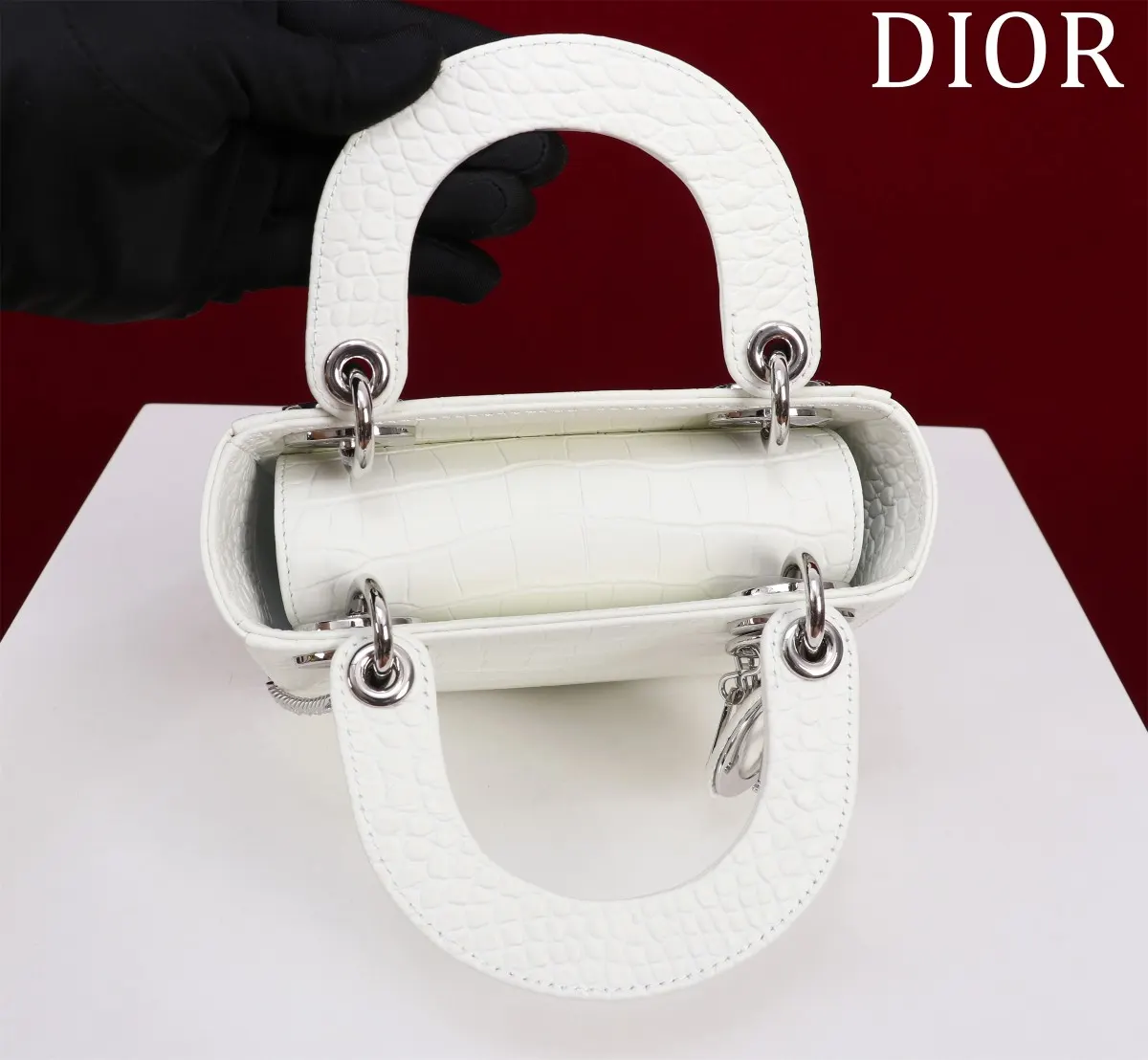 Dior Lady Dior 黑色羊皮Lady 手提斜挎包 金扣