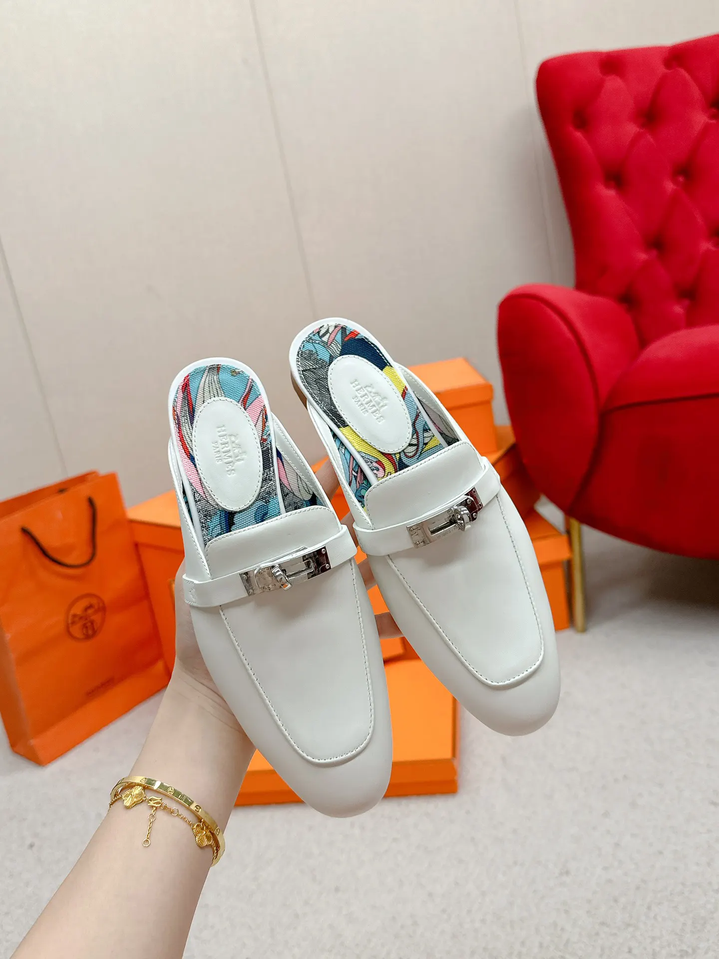 Hermès 小牛皮 拖鞋 舒适