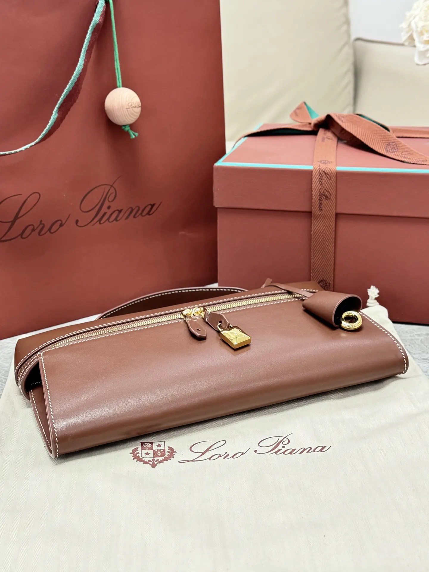 Brown Clutch Bag Leather