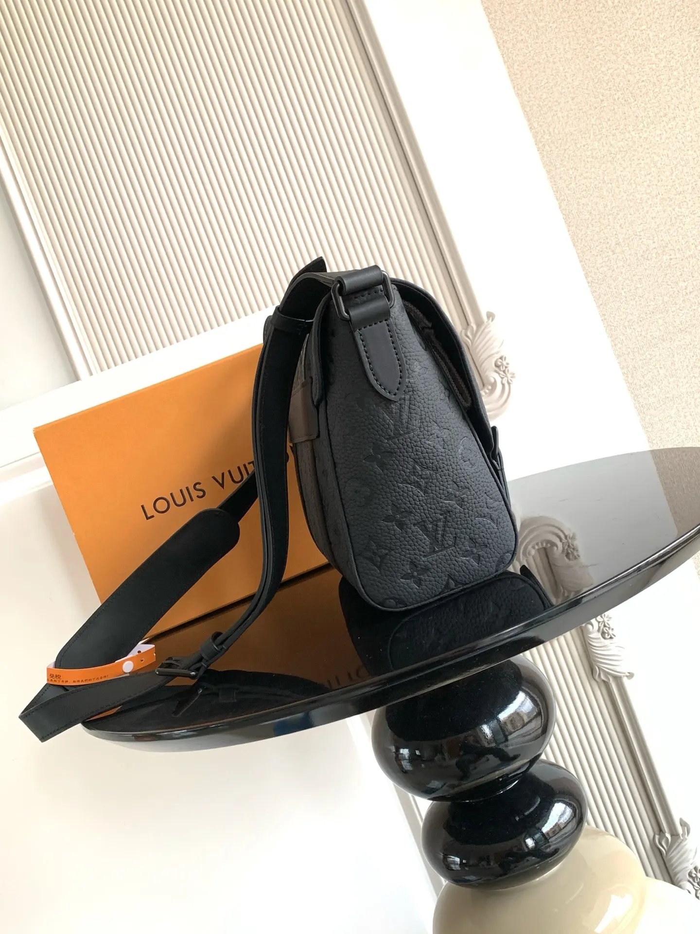LV Black Embossed Flap Crossbody Bag Image 2 LV Black Embossed Flap Crossbody Bag Image 2