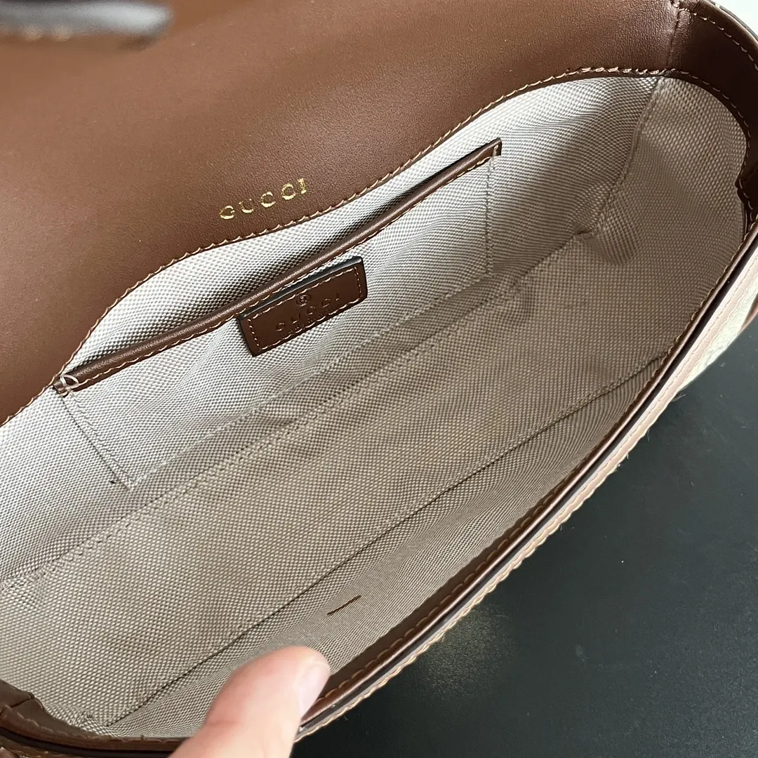 Gucci Horsebit 1955 老花马衔扣肩背包 单肩斜挎款