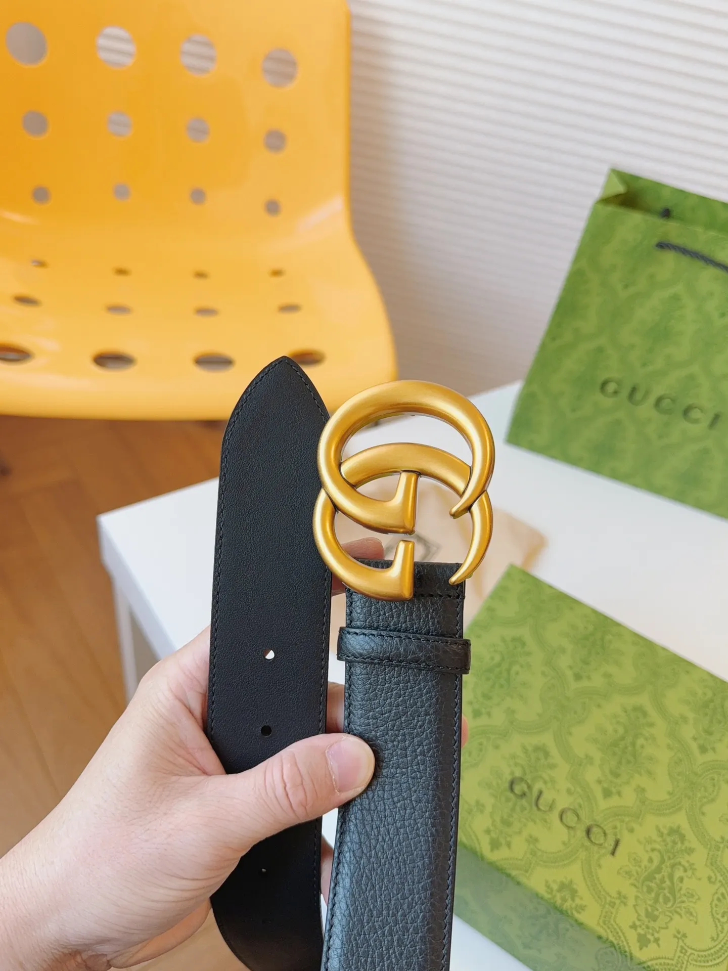 Gucci Marmont Double G Buckle Cowhide Sided Belt Image 6 Gucci Marmont Double G Buckle Cowhide Sided Belt Image 6