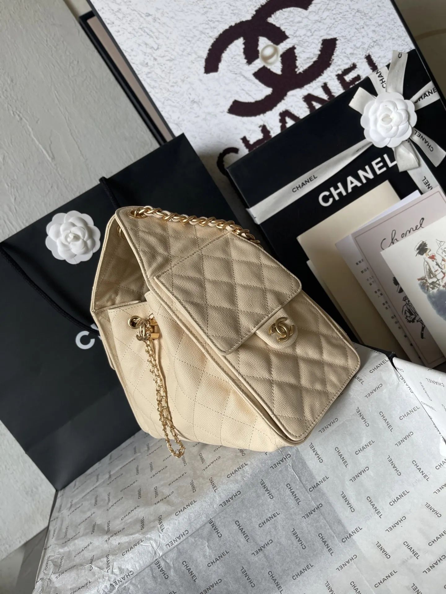 CHANEL Hobo 法国 高端定制品 Chane 球纹皮嘻哈包 腋下包 復古腋下背款