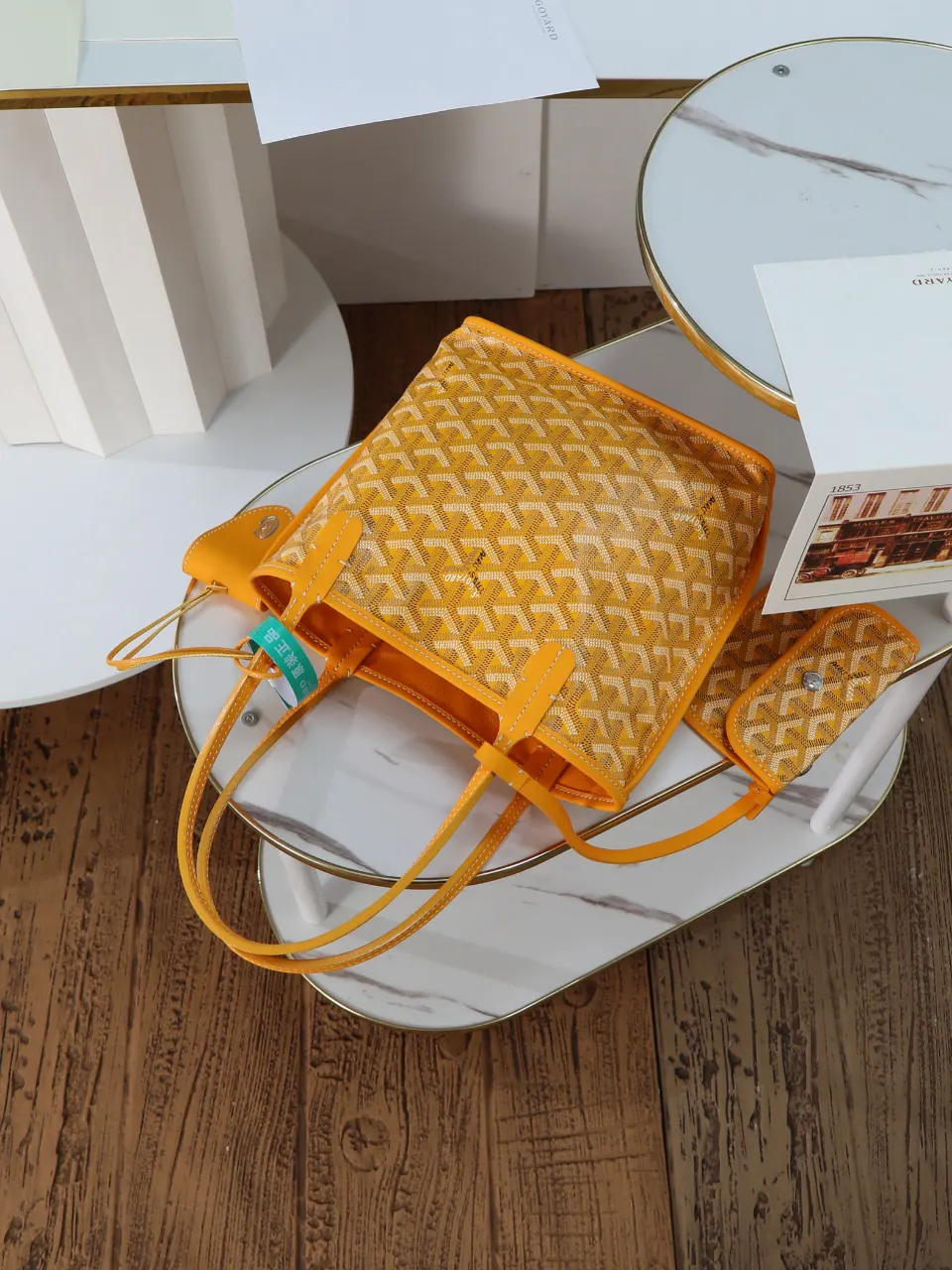 Goyard 黃色 小牛皮 手提包 通勤手提款