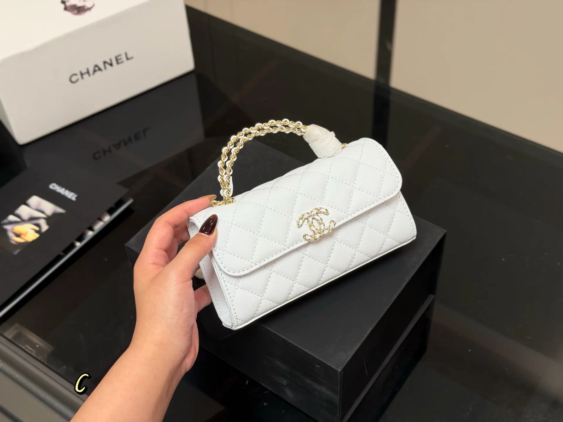Chanel Top Handle Bag Commuter Leather