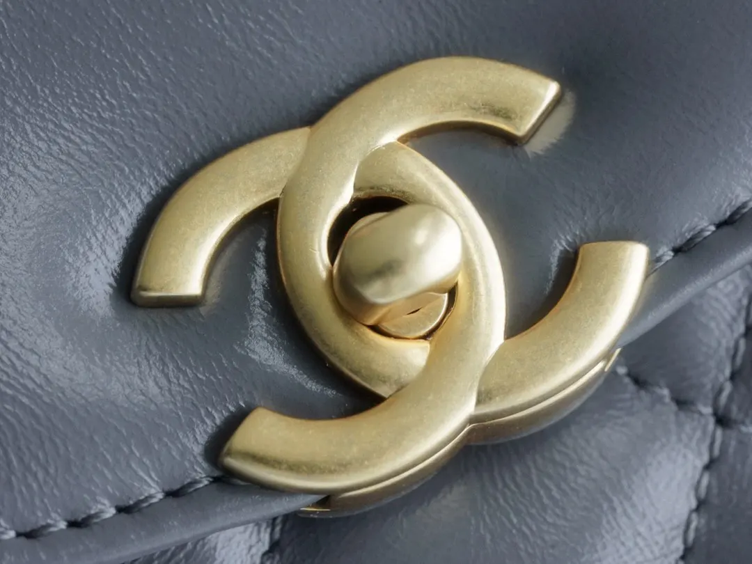 CHANEL 黑色 灰色 羊皮 手提包 通勤手提款