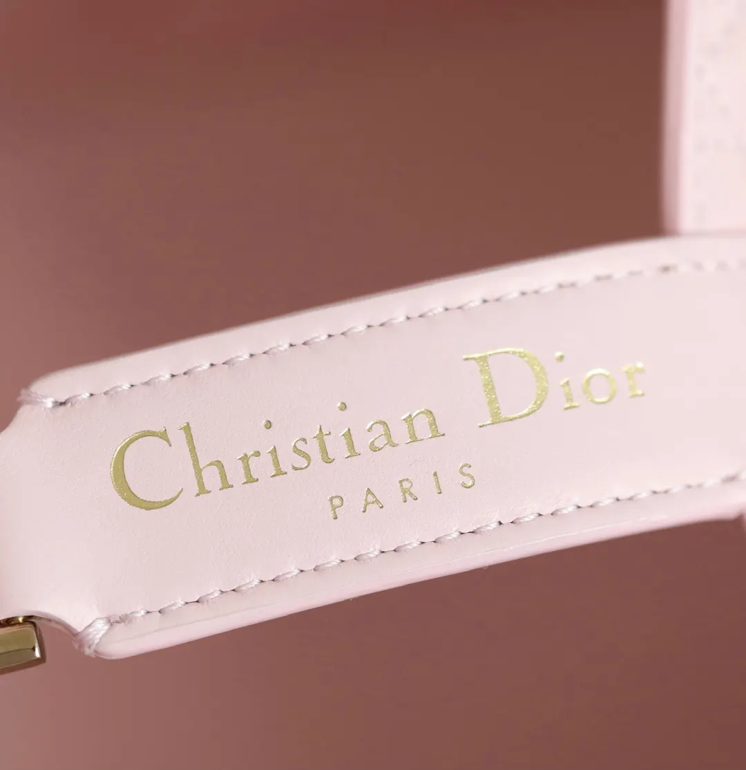 Dior 粉色牛皮包包 手提斜挎 手提包