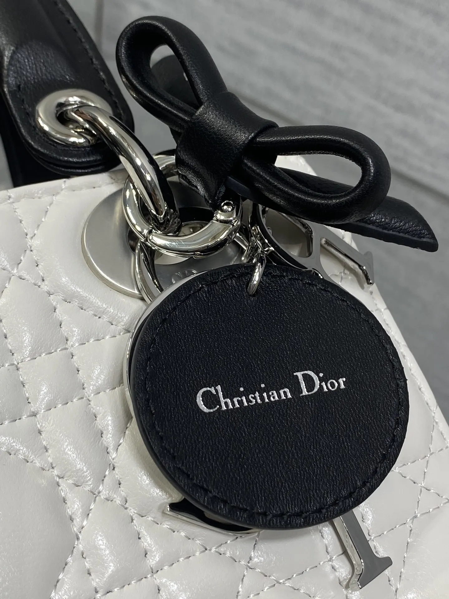 Dior Lady Dior 黑色 皮革 蝴蝶結 手提包