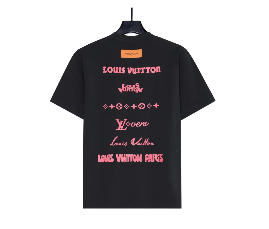 Louis Vuitton 粉色 字母 水洗 短袖T恤