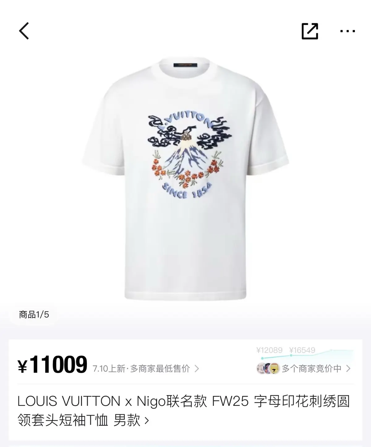 Louis Vuitton 刺绣 T恤 白色
