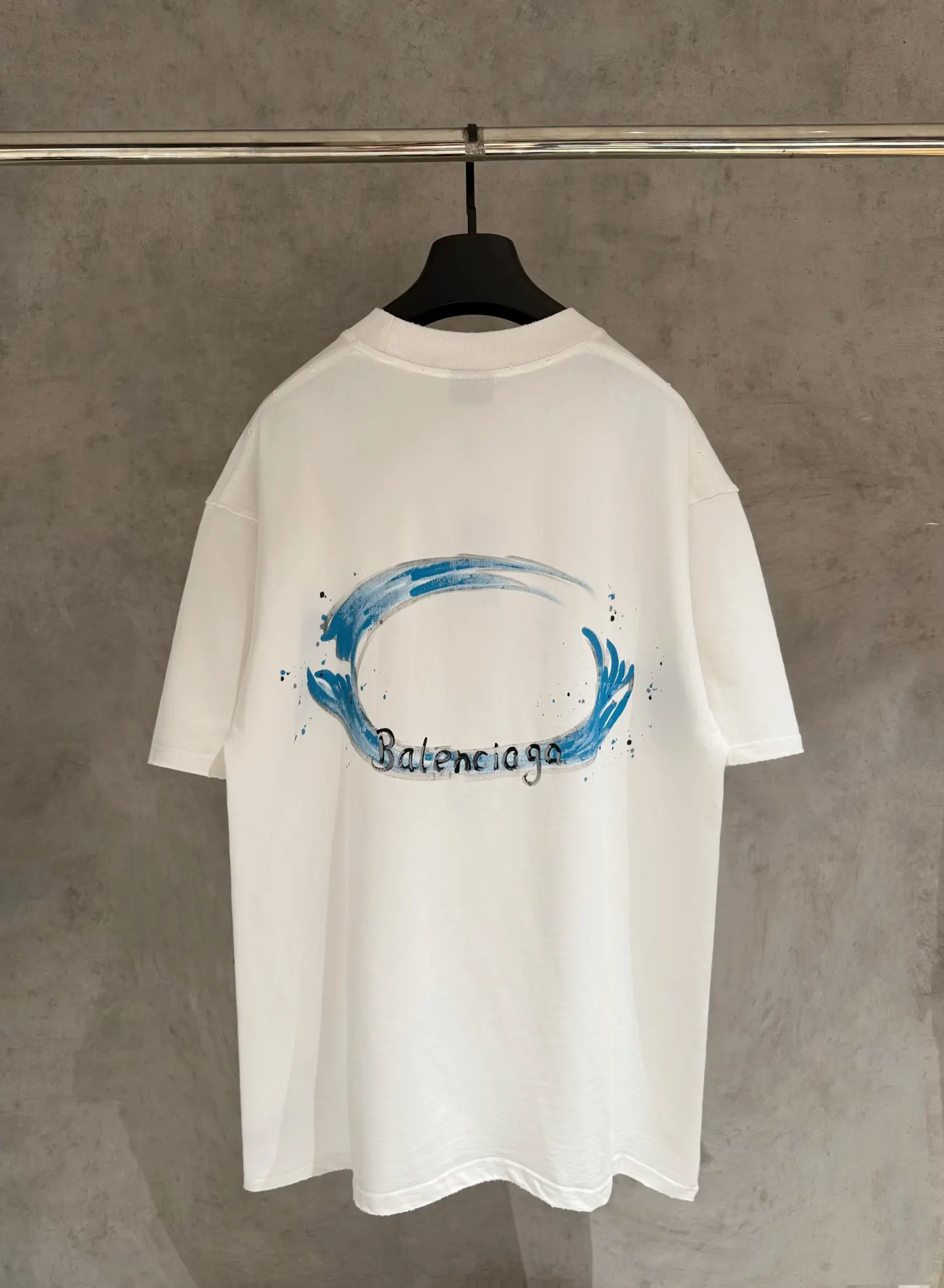 Balenciaga 25Ss Embroidery Cotton Short Sleeve T-Shirt Street