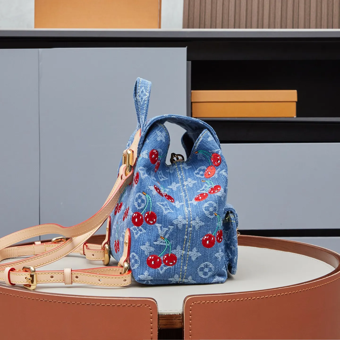 LV 丹宁 牛皮 收納包 旅行收納款