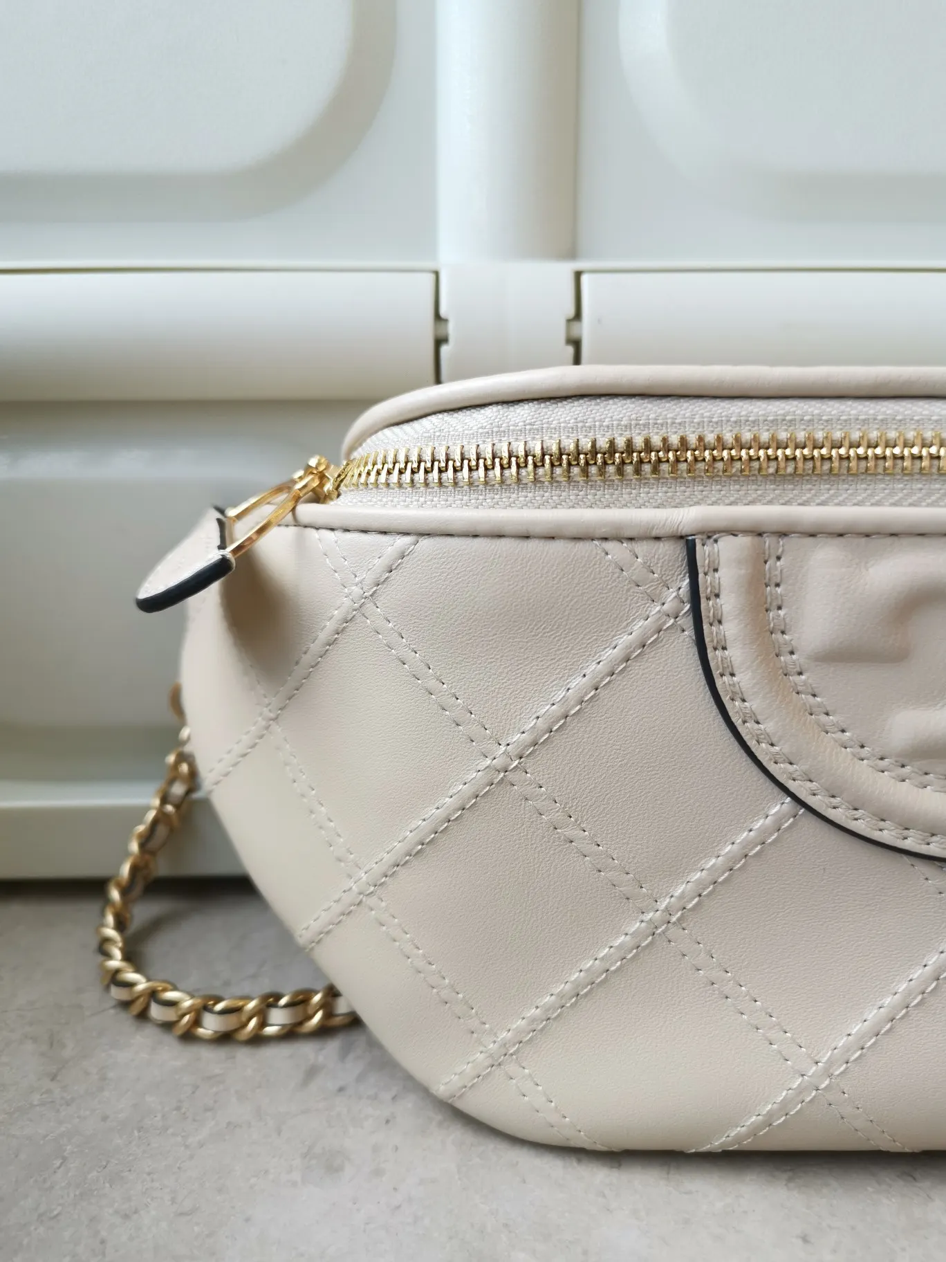Black White Belt Bag Casual Leather