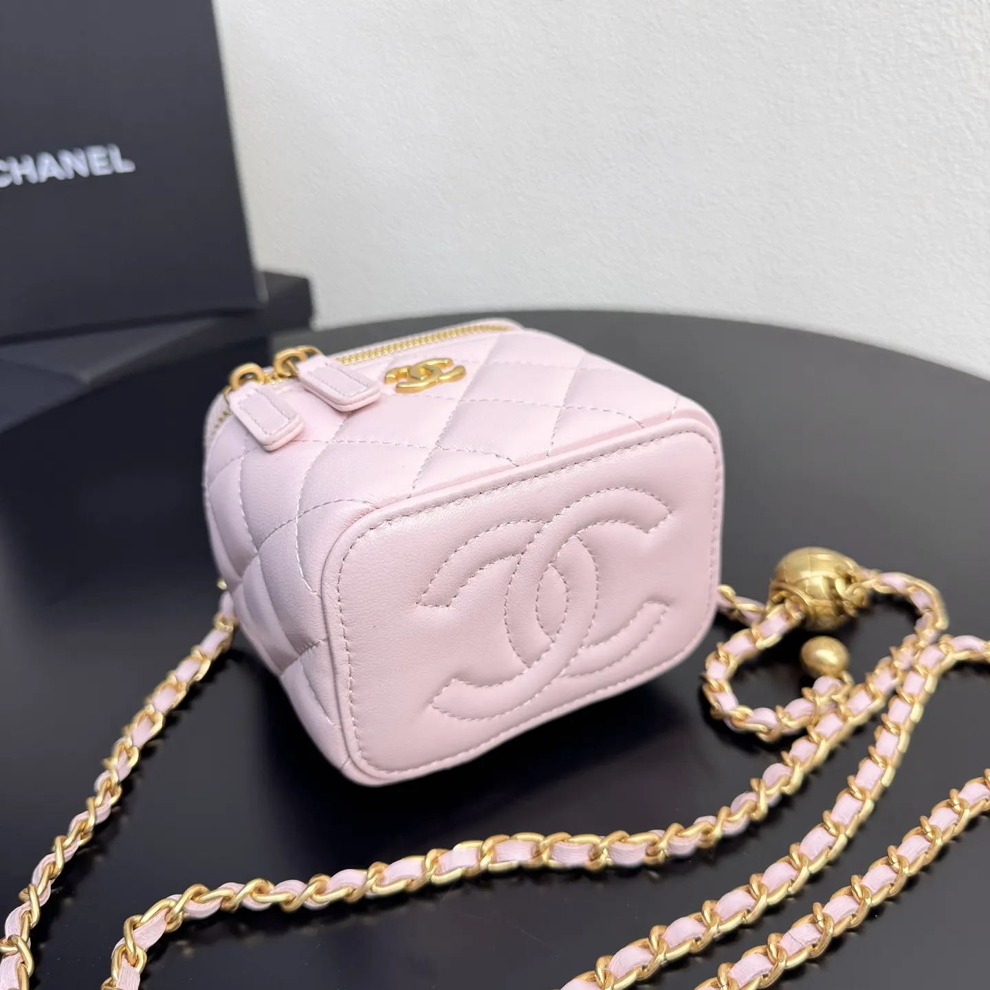 CHANEL 红色 羊皮 链条包 精致链条款