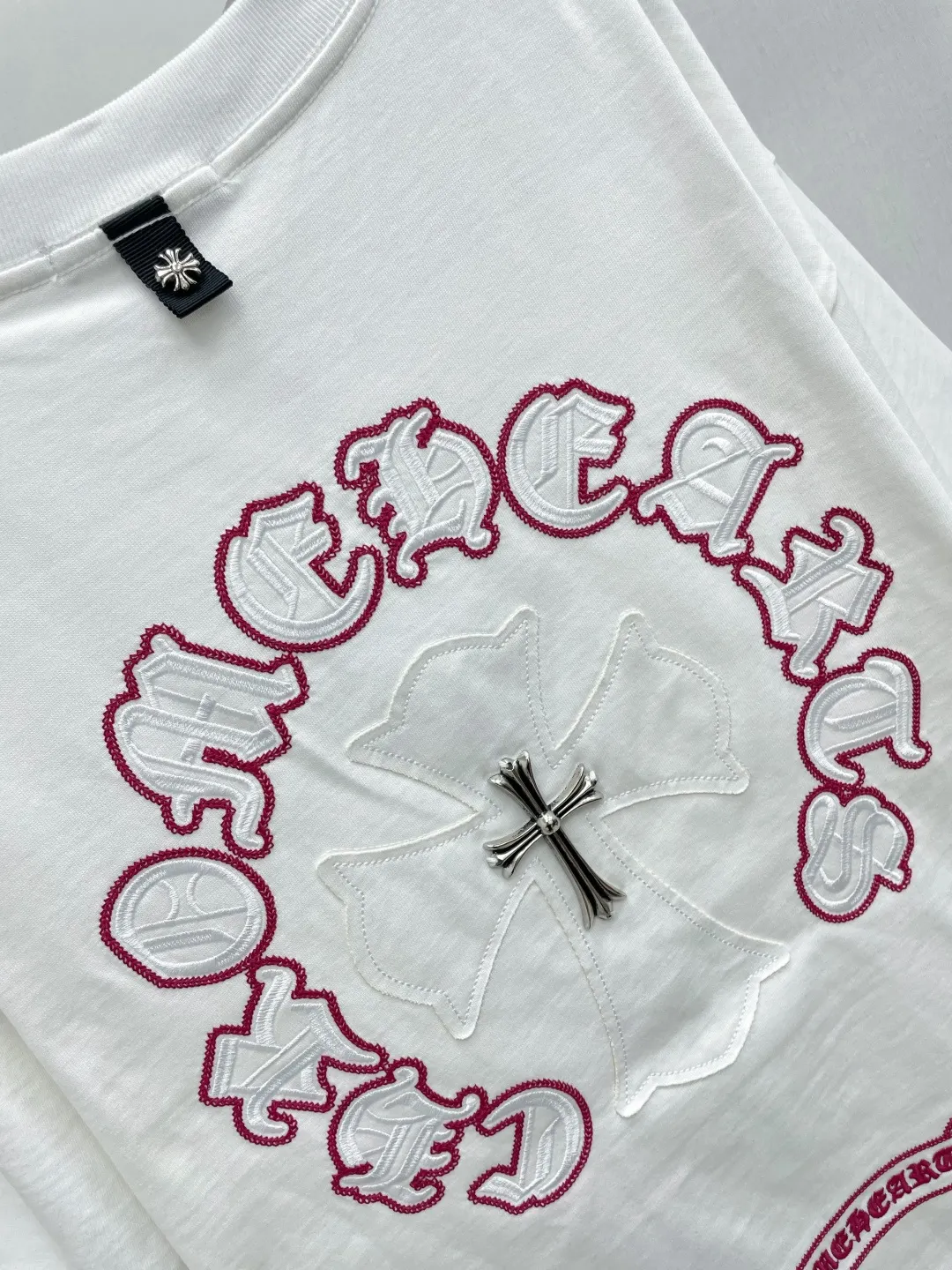 Chrome Hearts 26SS Letter Embroidery Short Sleeve T-Shirt Daily Versatile Style Image 9 Chrome Hearts 26SS Letter Embroidery Short Sleeve T-Shirt Daily Versatile Style Image 9
