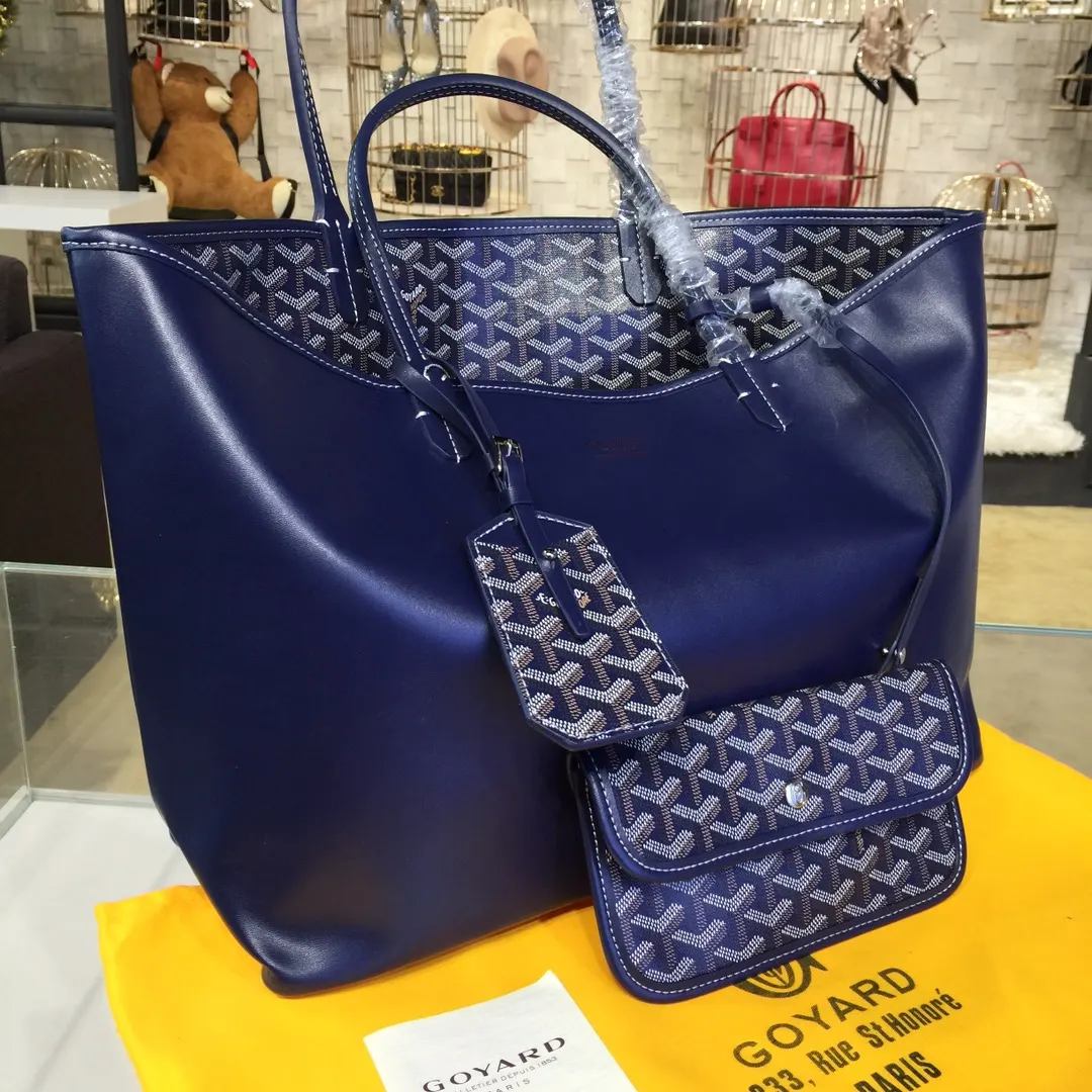Goyard 戈雅 双面可用 充满法式优雅 订制Y字母涂鸦料 皮轻 托特包 大容量托特款