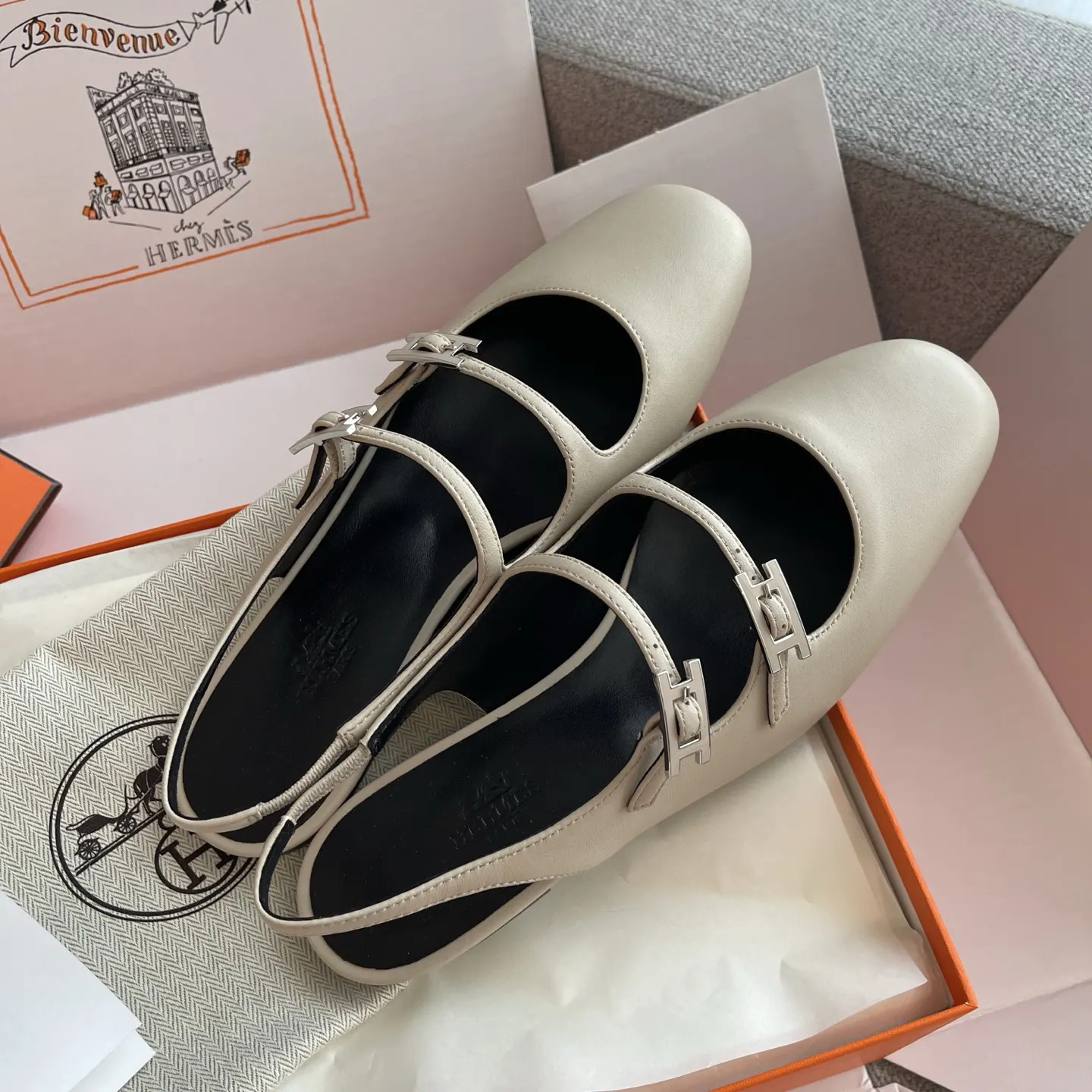 Hermès 羊皮 平底鞋