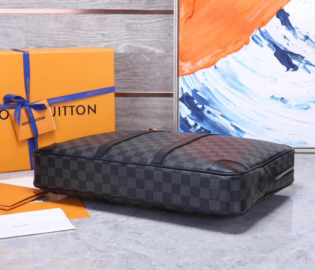 Louis Vuitton Monogram Briefcase Business Commuter Canvas