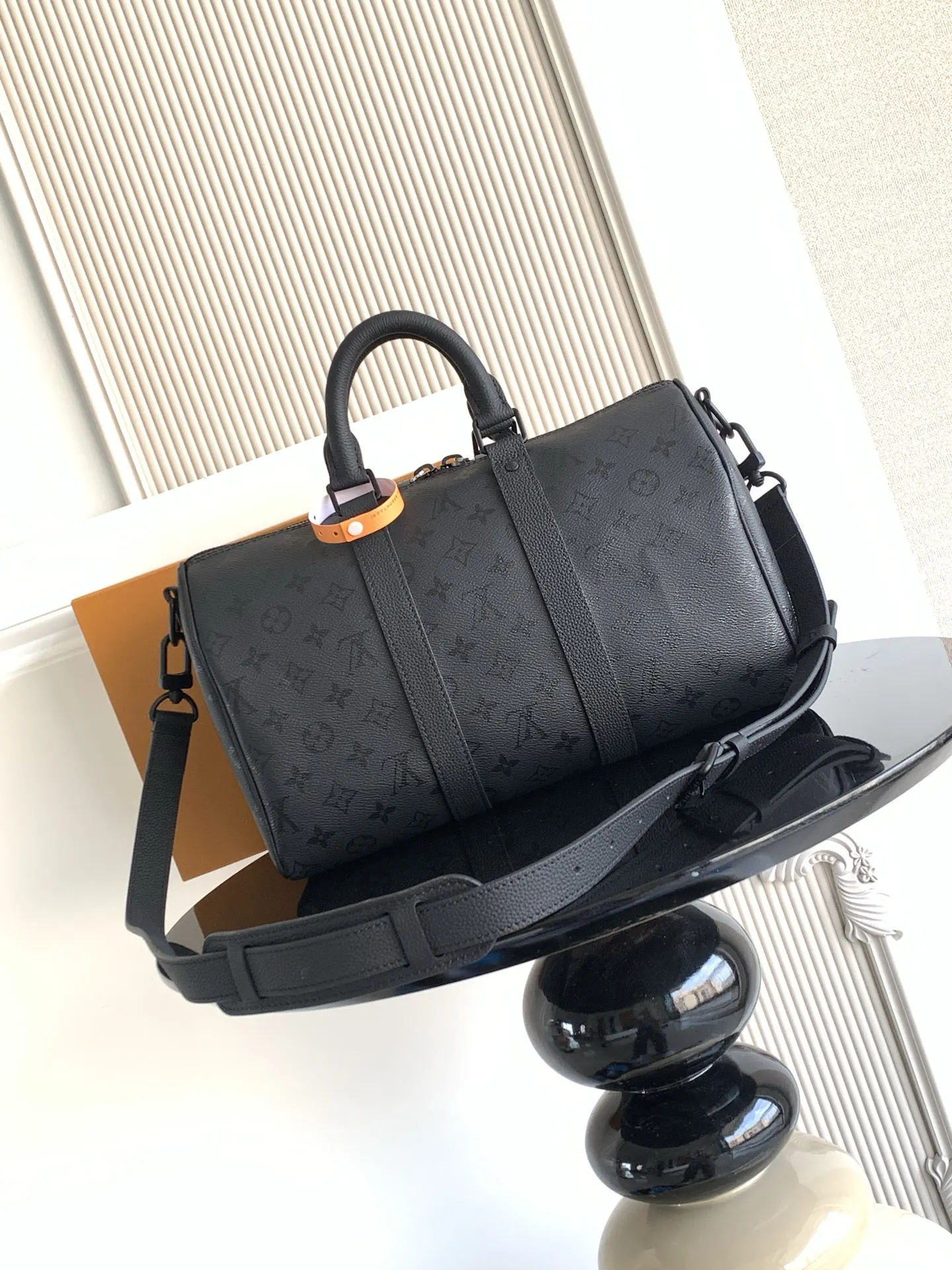 LV Black Embossed Travel Bag Image 3 LV Black Embossed Travel Bag Image 3