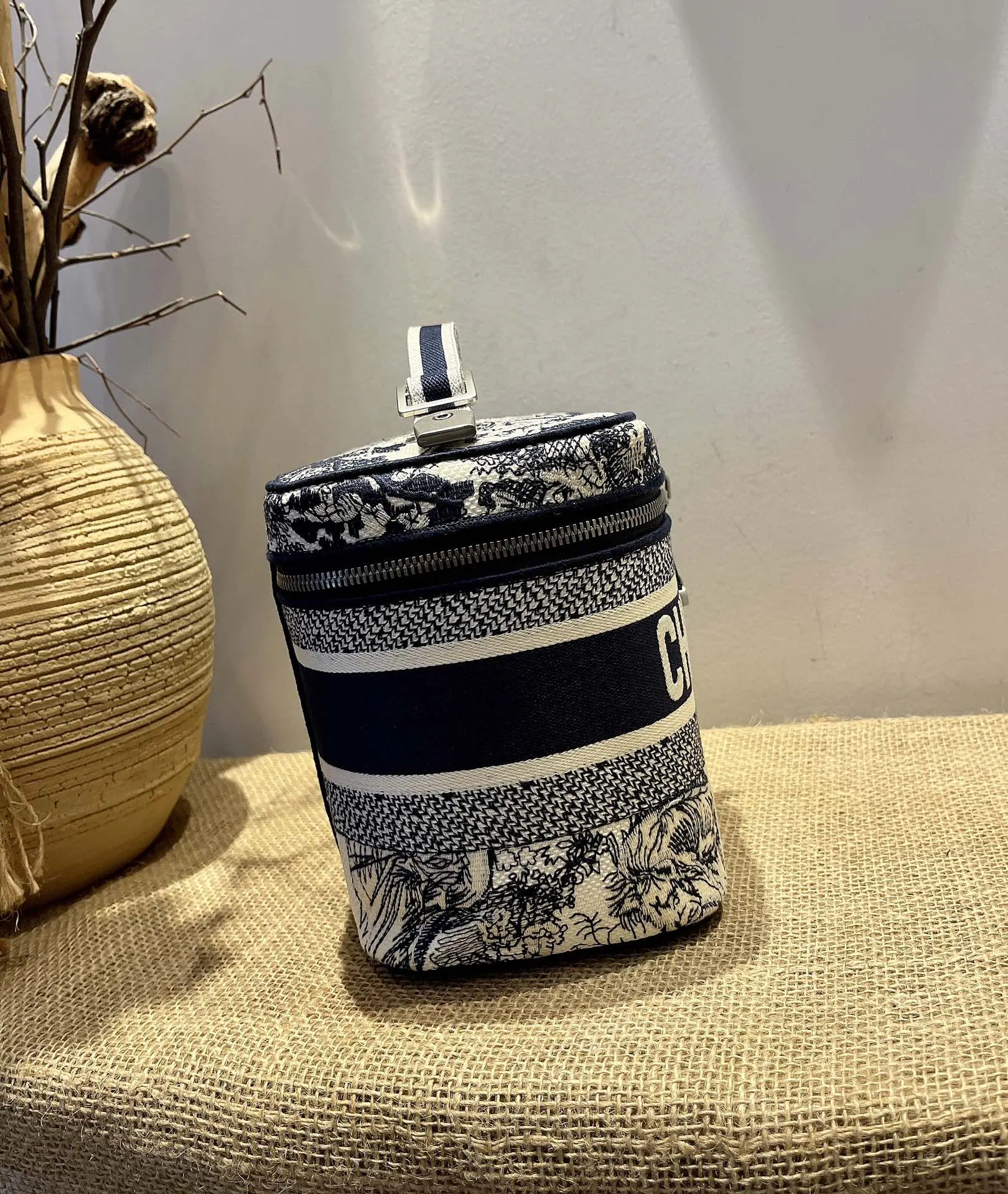 Dior Oblique Mini Black/White Cosmetic or Organizer Bag